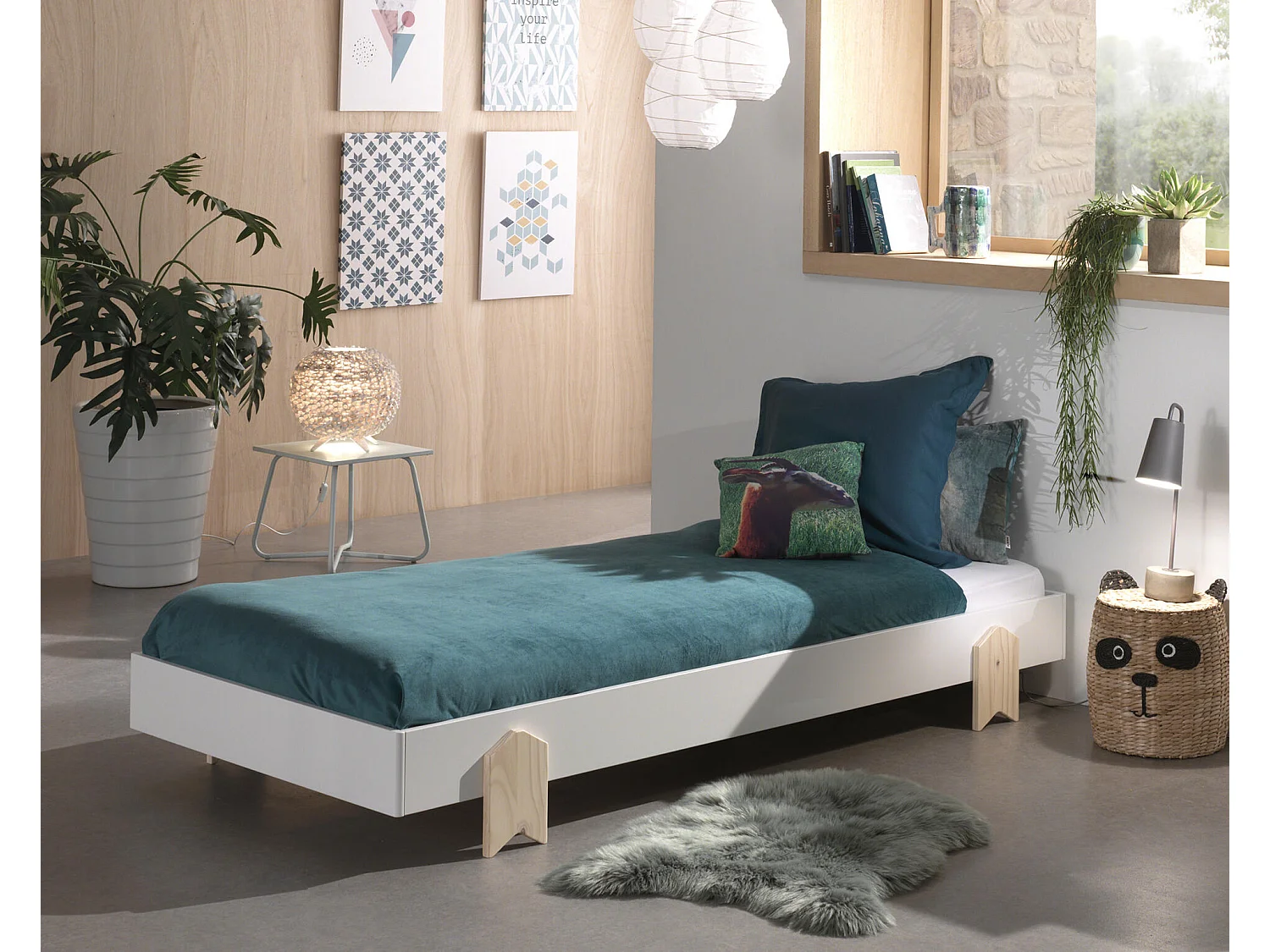 Lit Enfant MODULO KSB005 94x204x28 Blanc