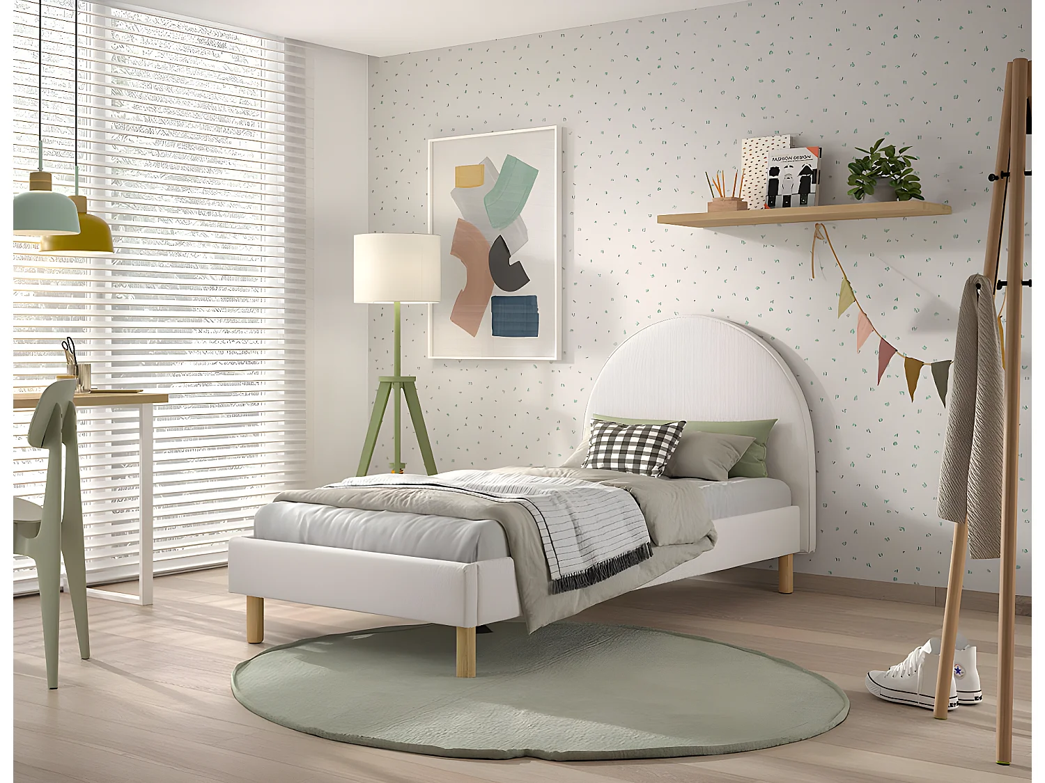 Bed MOON BF005 90x200 cm Wit