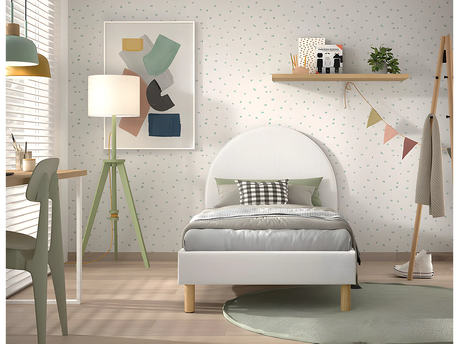 Bed MOON BF005 90x200 cm Wit