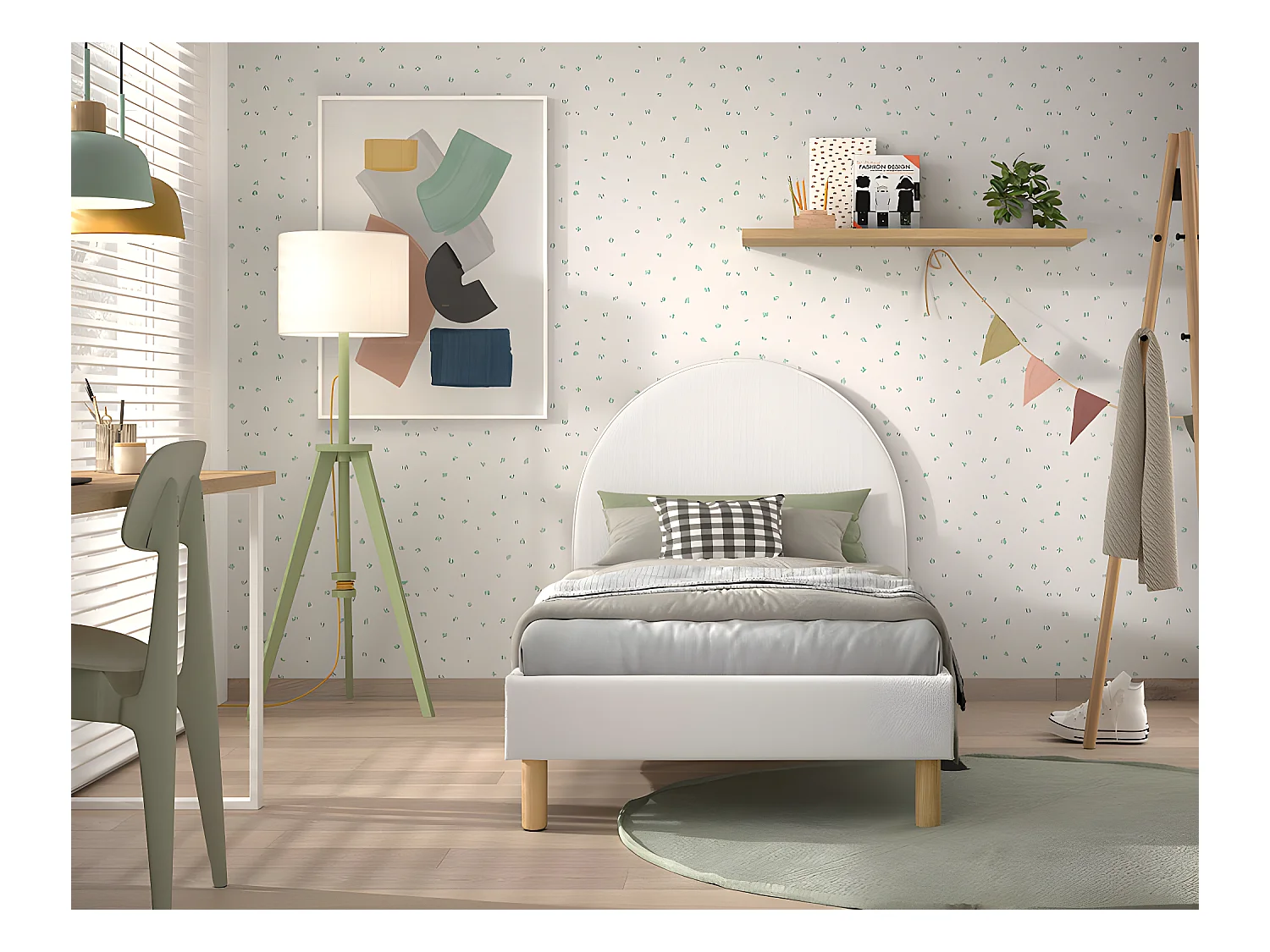 Cadre de lit MOON BF005 90x200 cm Blanc