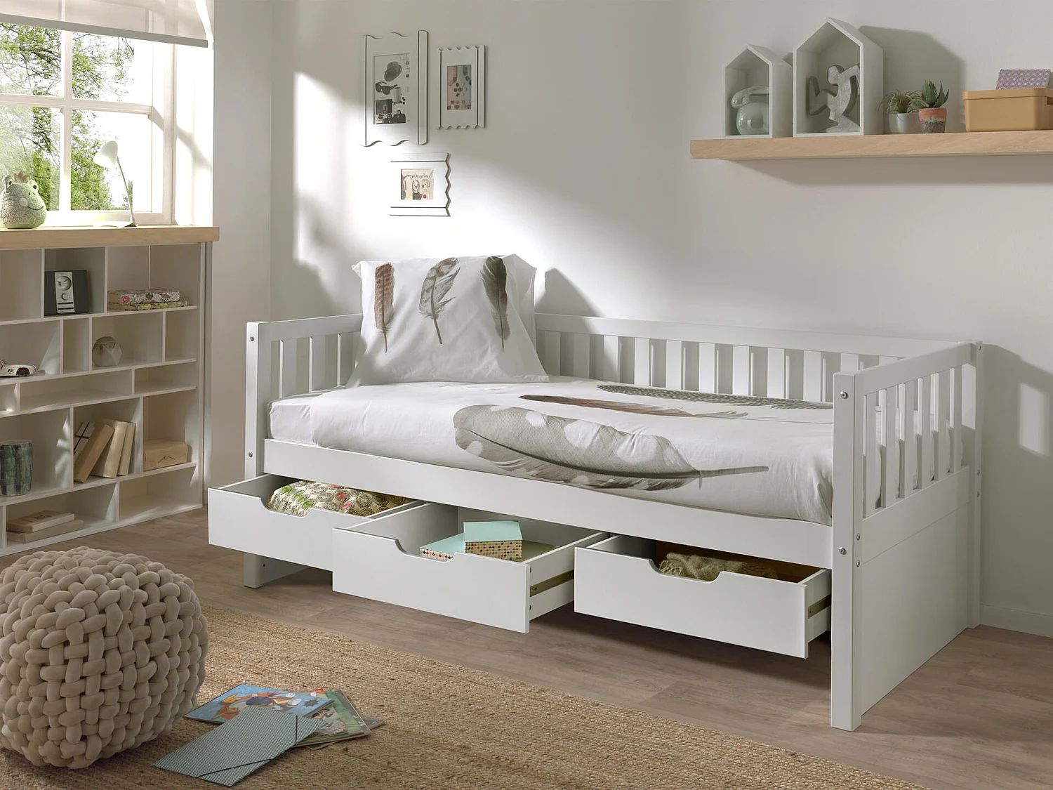 Lit Enfant FRITZ KSB005 99x212x86 Blanc