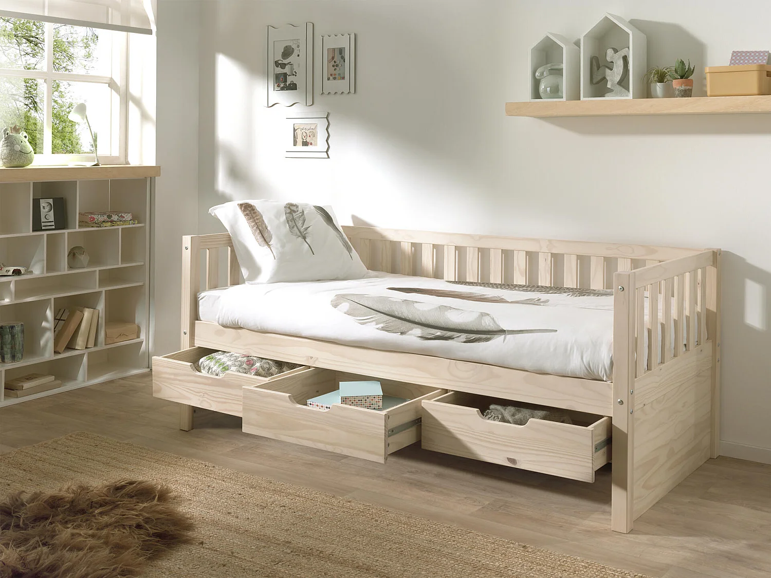 Lit Enfant FRITZ KSB005 99x212x86 Clair naturel