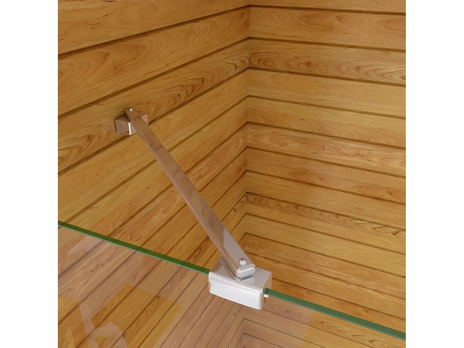 Box Doccia Angolare da Doppio Walk In (100+60)x190cm in Vetro Temperato 6mm Anticalcare Multi Fasce Satinate 2 Barre Stabilizzatrici 45cm Cromo Lucido