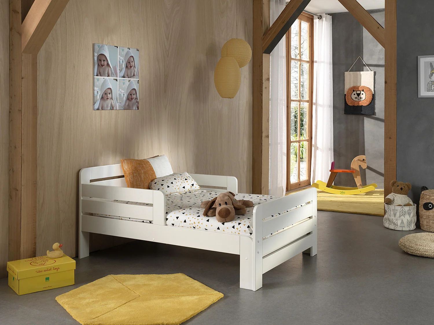 Cama de solteiro infantil JUMPER KSB005 90x200 cm Branco