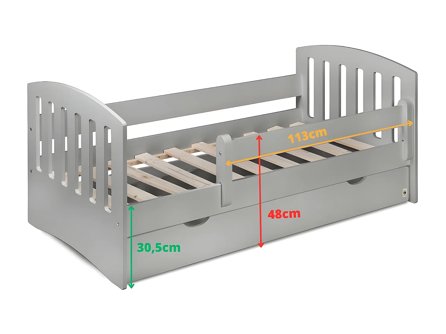 Lit Enfant LUX KSB001 90x163x70 Grisclair