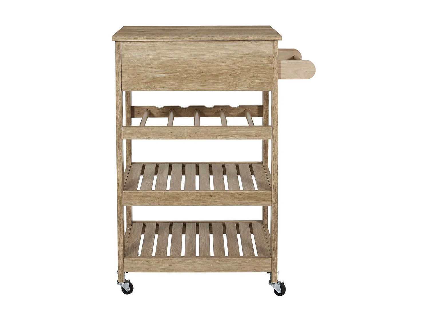 PAJAN - Desserte de Cuisine Multi-Rangement Effet Bois avec Tasseaux