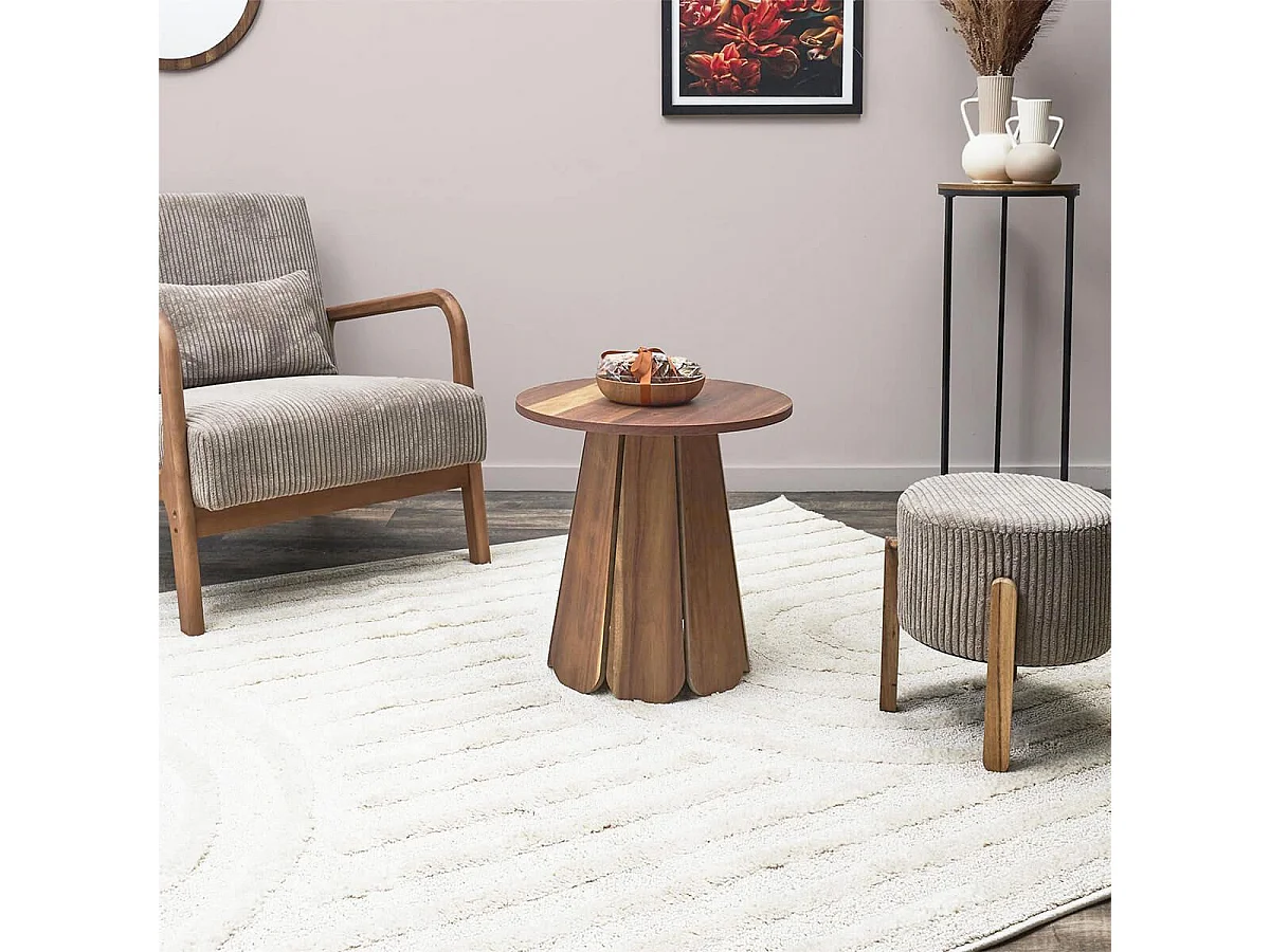LYLIAN - Table d'appoint en MDF Aspect Noyer