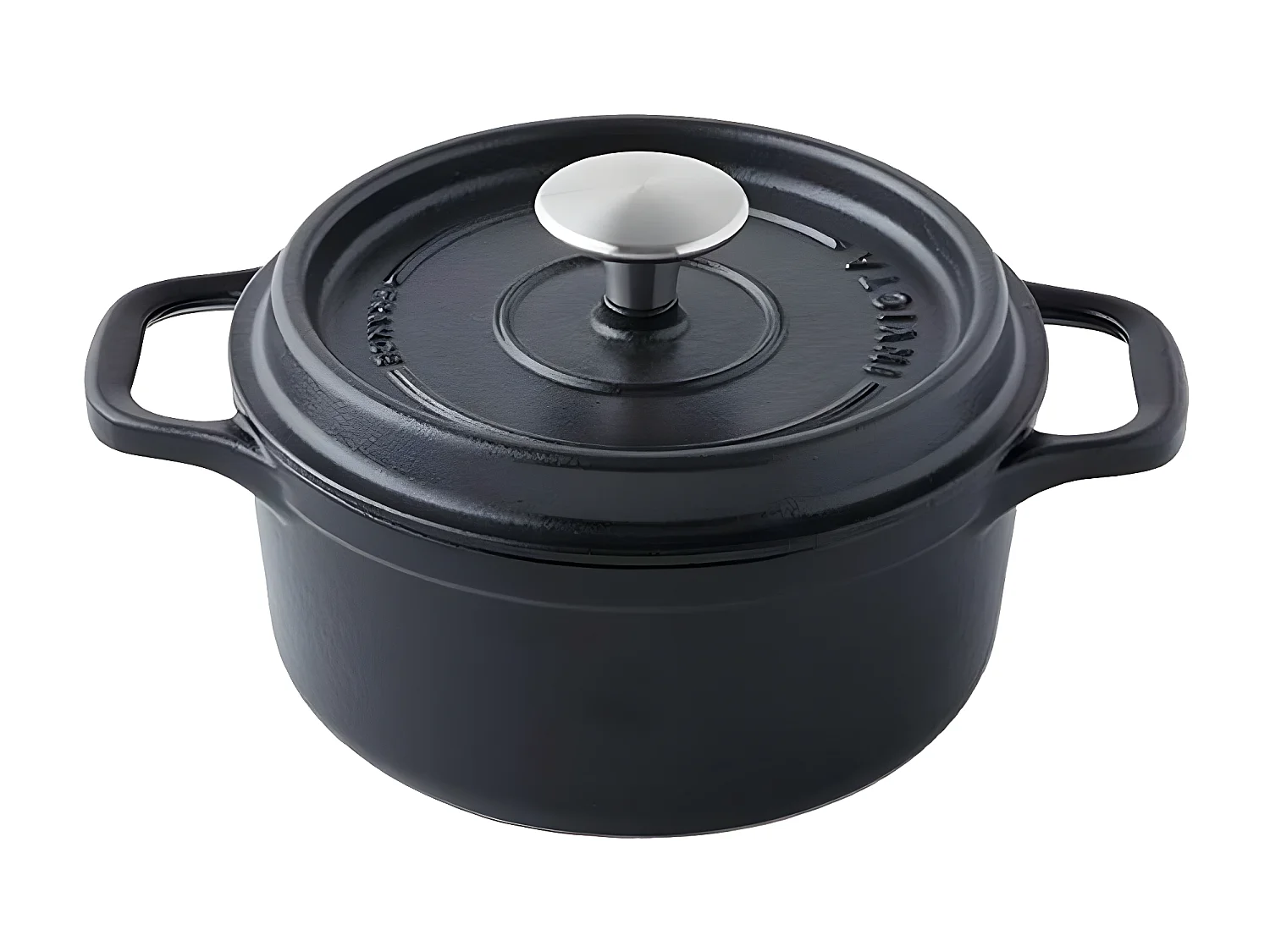Invicta Cocotte ronde en fonte émaillée 28cm noir mat - puv402281
