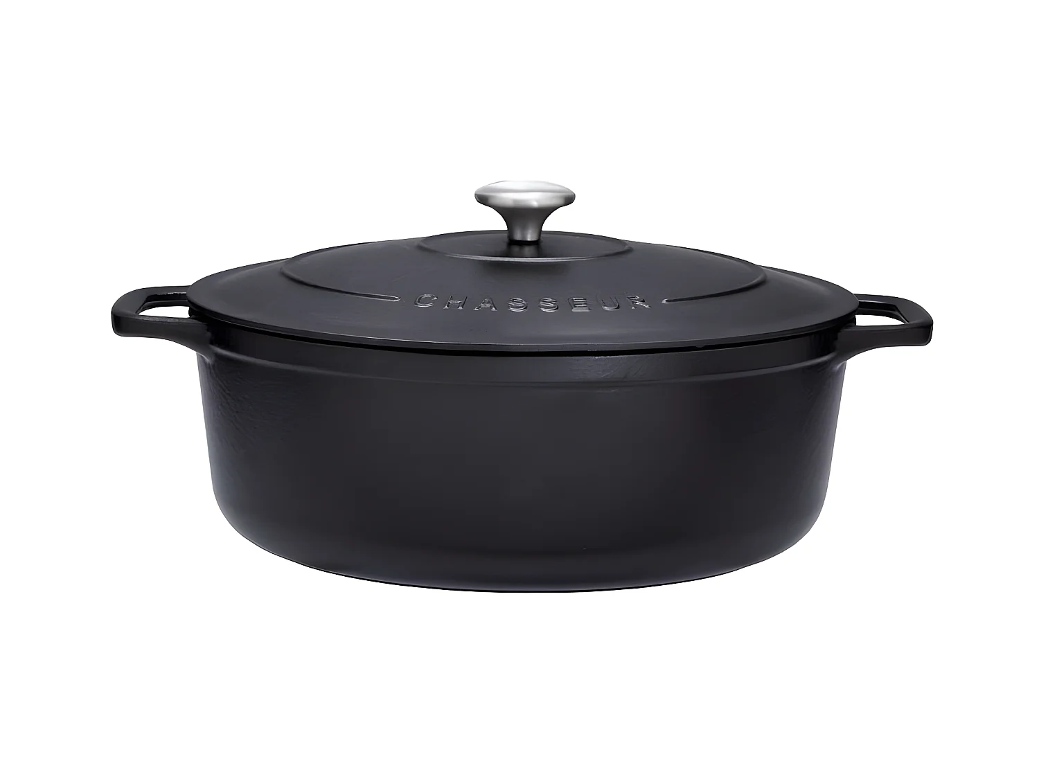 Chasseur Cocotte ovale en fonte émaillée 25cm noire sublime - puc472501