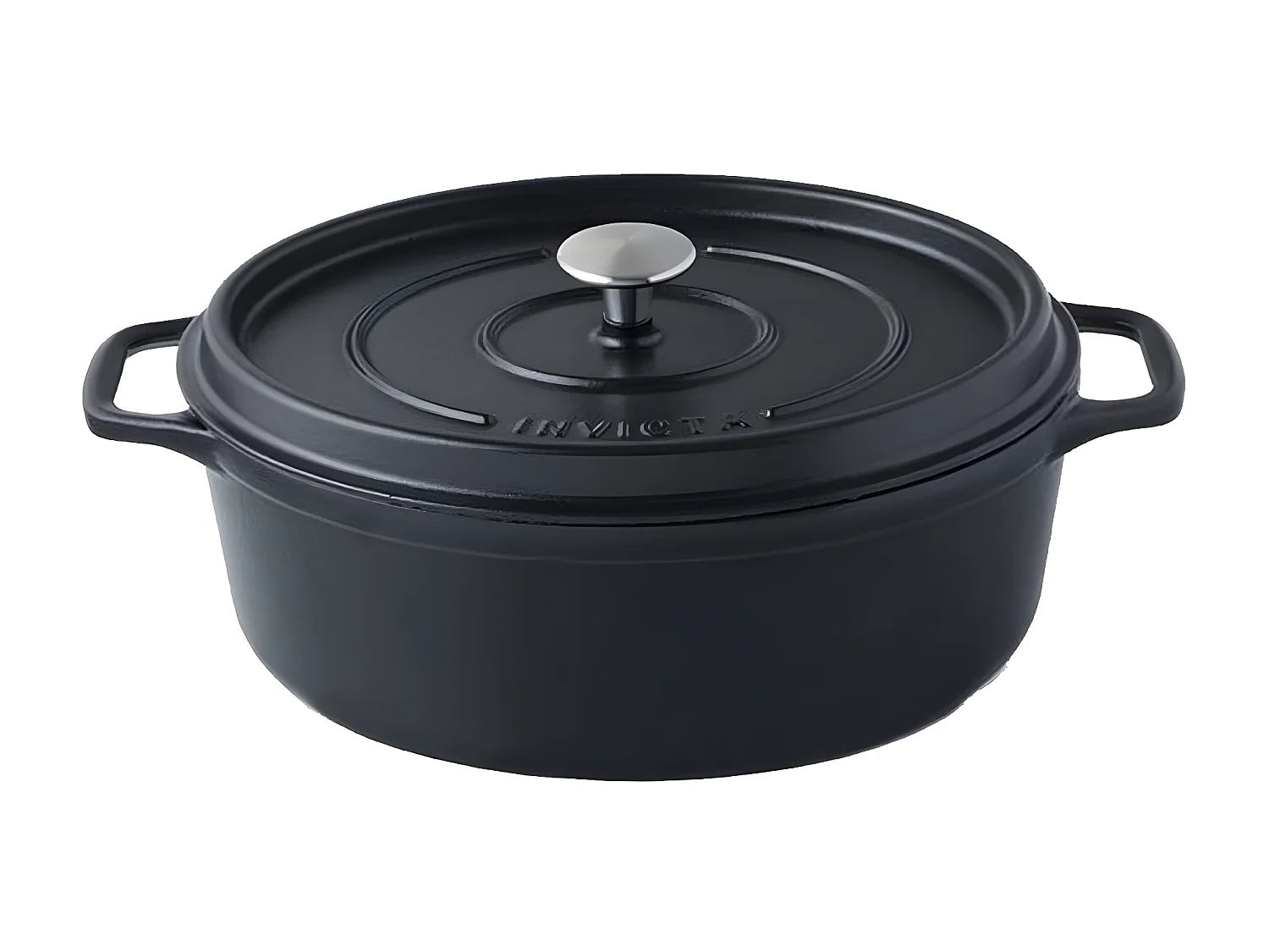 Invicta Daubière en fonte émaillée 29cm noir mat - puv403291