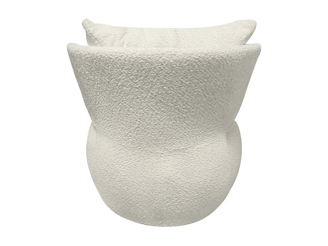 Fauteuil pivotant 360° en tissu beige avec coussin amovible - ERNESTO