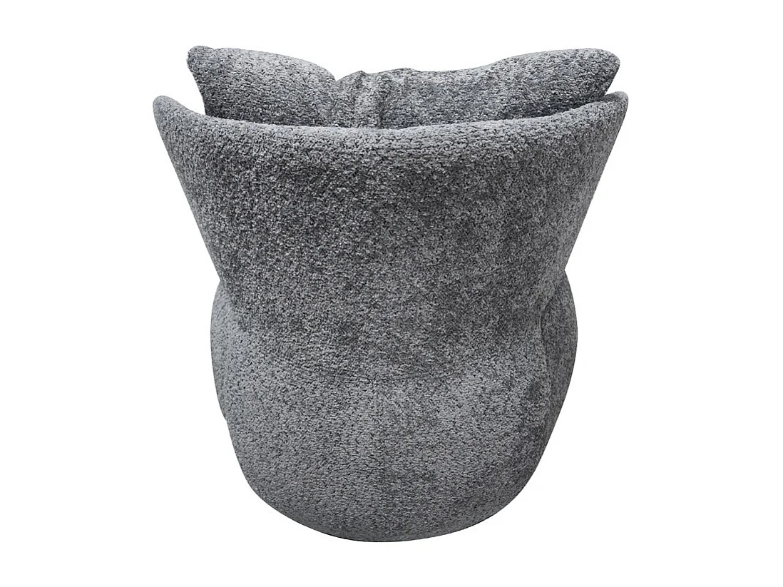 Fauteuil pivotant 360° en tissu gris avec coussin amovible - ERNESTO
