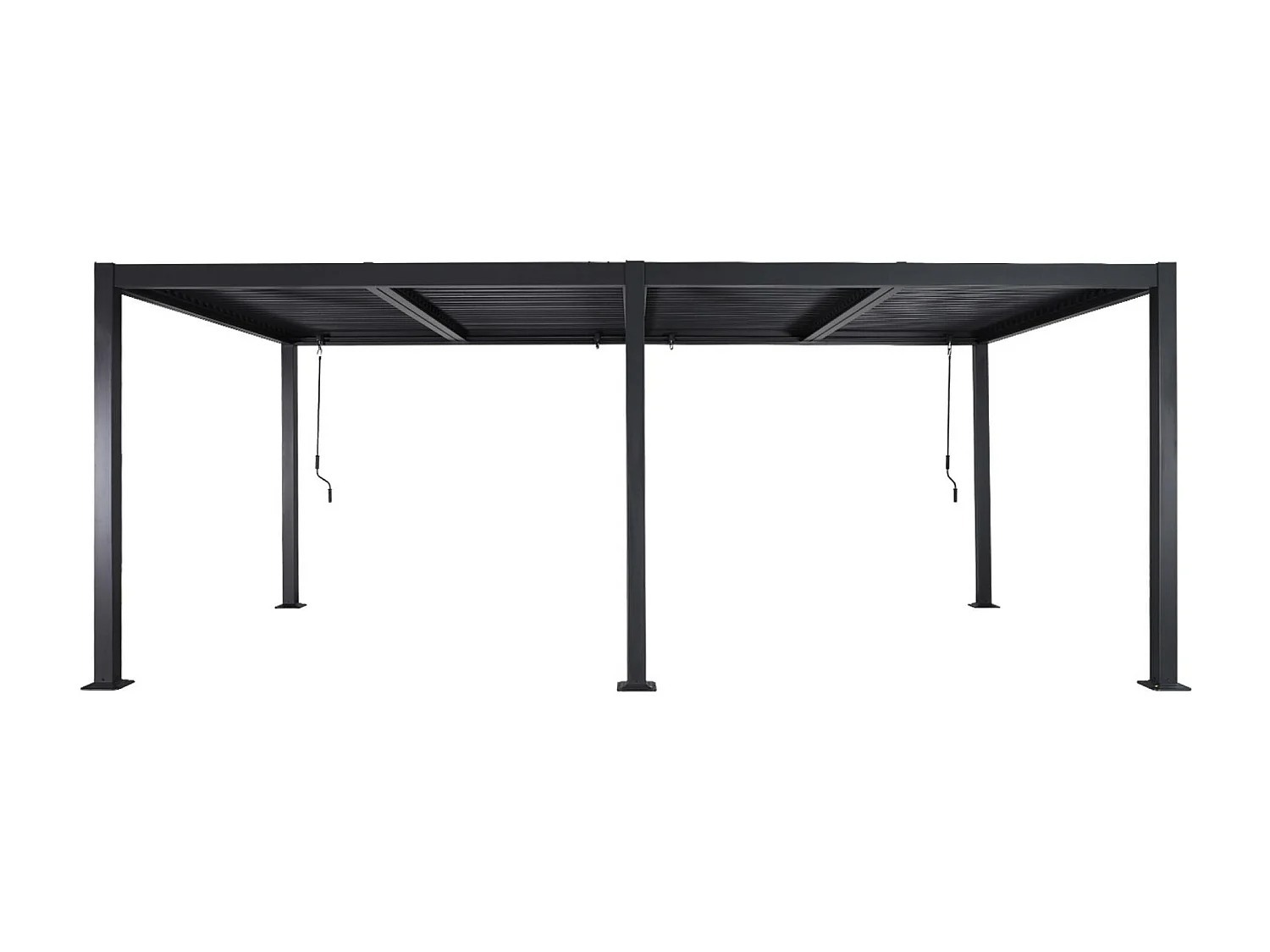 Pergola bioclimatique anthracite. aluminium et acier. 3x6m. lames orientables