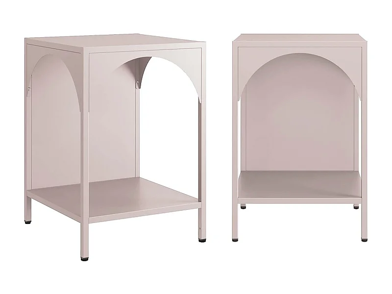 Lot de 2 tables de chevet. tables d'appoint en acier style industriel. rose. L 35 x l 35 x H 52cm