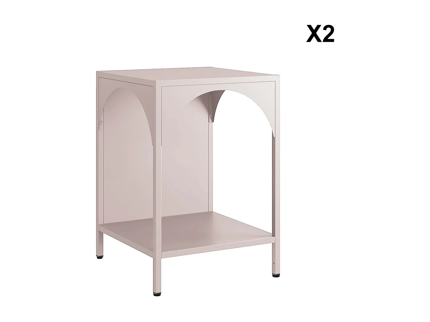 Lot de 2 tables de chevet. tables d'appoint en acier style industriel. rose. L 35 x l 35 x H 52cm