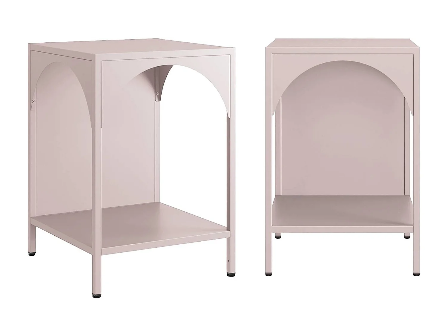 Lot de 2 tables de chevet. tables d'appoint en acier style industriel. rose. L 35 x l 35 x H 52cm