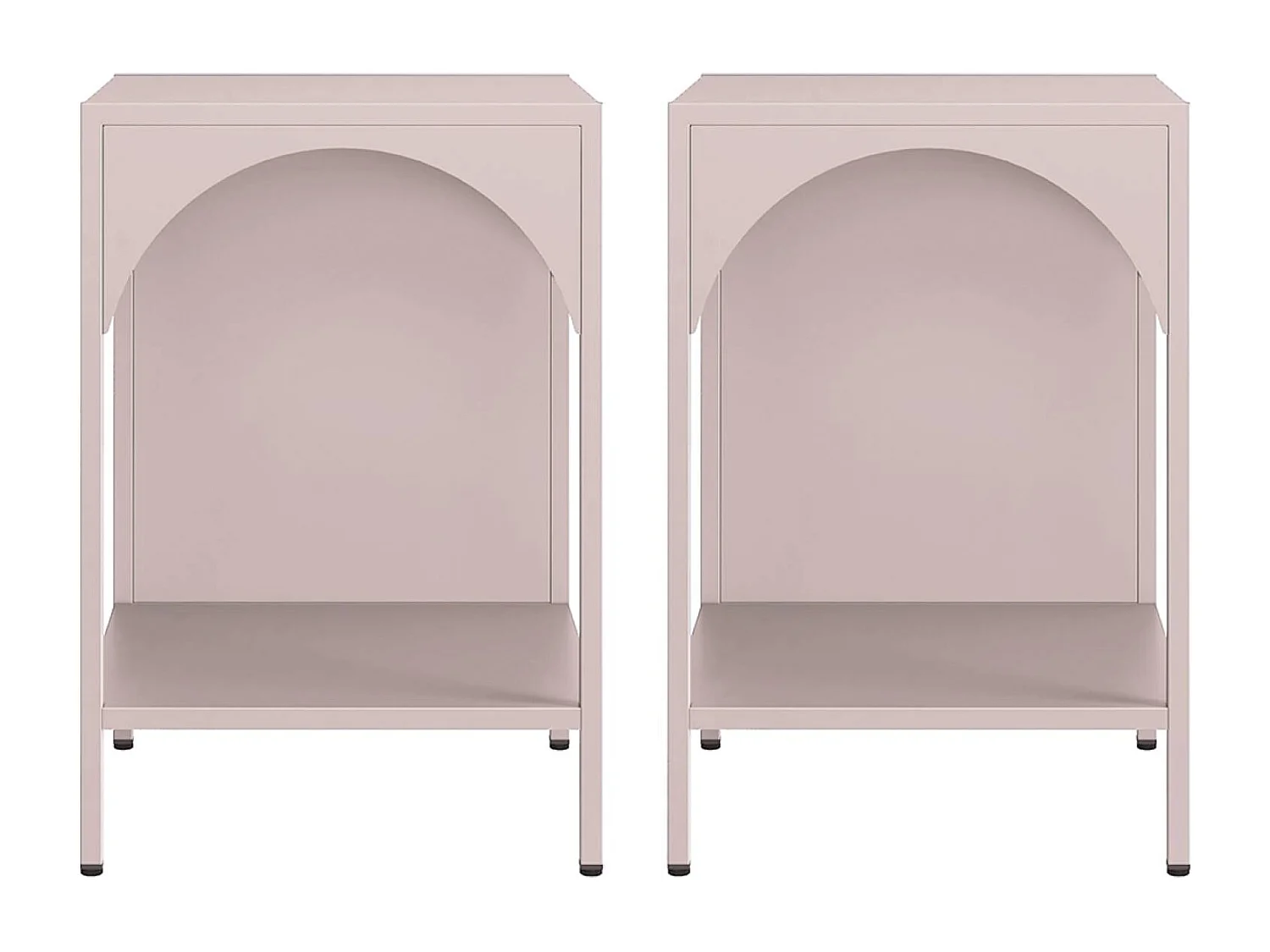 Lot de 2 tables de chevet. tables d'appoint en acier style industriel. rose. L 35 x l 35 x H 52cm