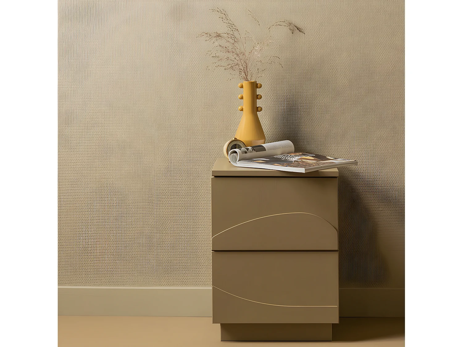 Teo - Table de chevet 1 porte en bois - Marron