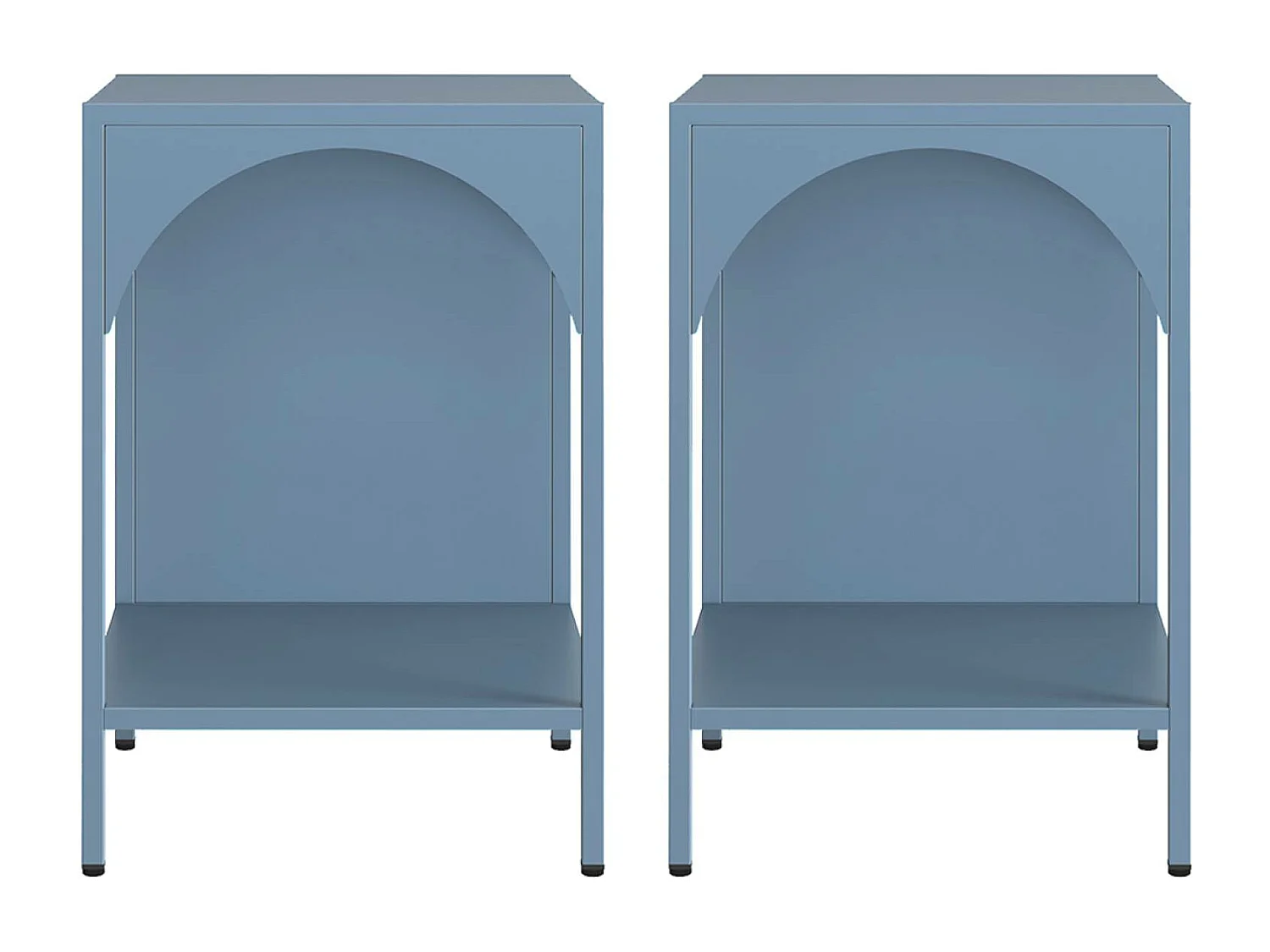 Lot de 2 tables de chevet. tables d'appoint en acier style industriel. bleu pétrole. L 35 x l 35 x H 52cm