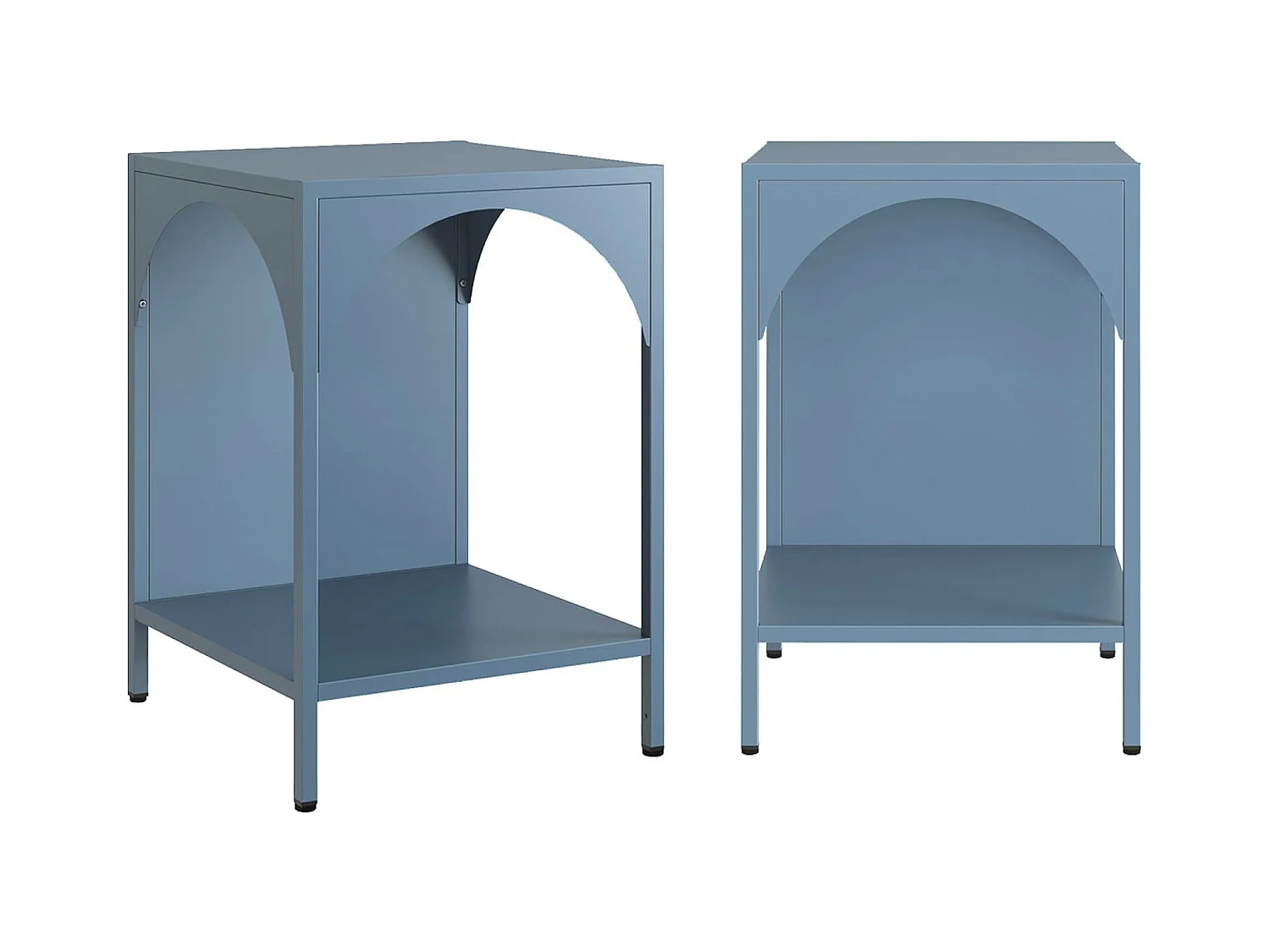 Lot de 2 tables de chevet. tables d'appoint en acier style industriel. bleu pétrole. L 35 x l 35 x H 51cm