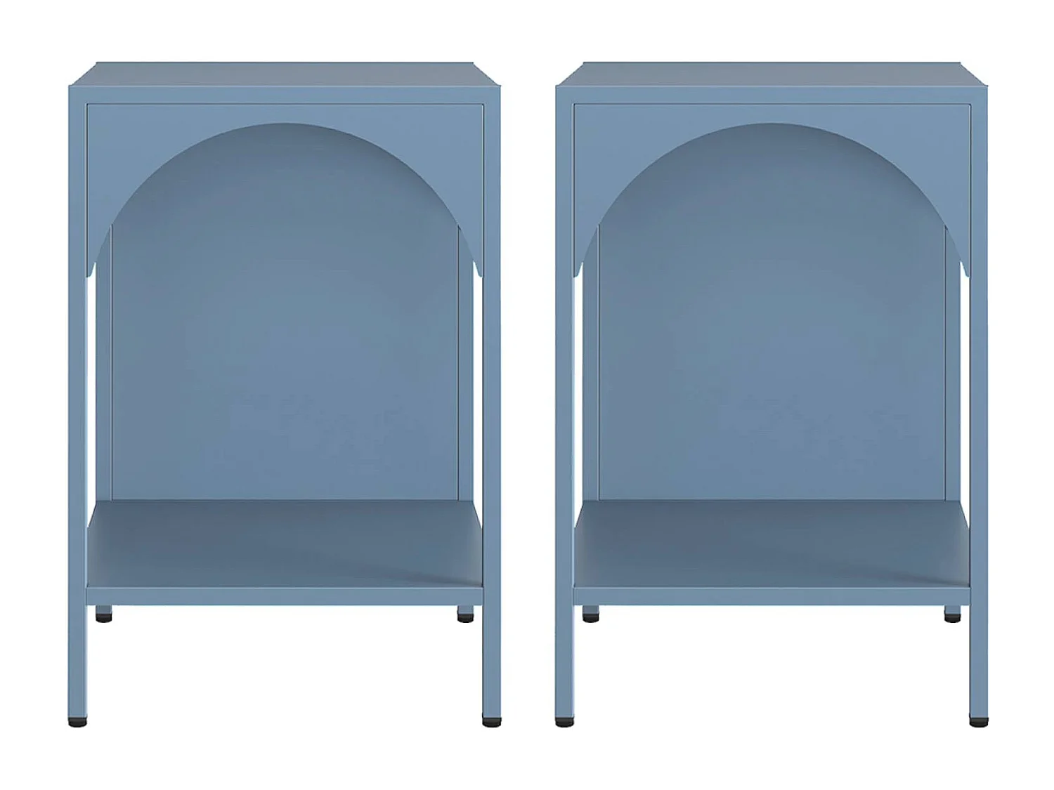 Lot de 2 tables de chevet. tables d'appoint en acier style industriel. bleu pétrole. L 35 x l 35 x H 52cm