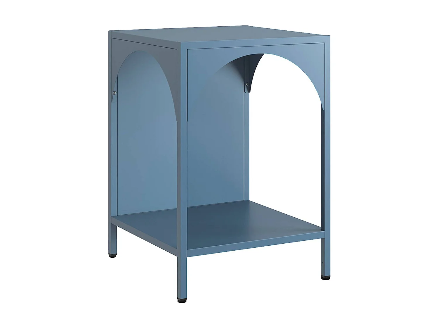 Lot de 2 tables de chevet. tables d'appoint en acier style industriel. bleu pétrole. L 35 x l 35 x H 52cm