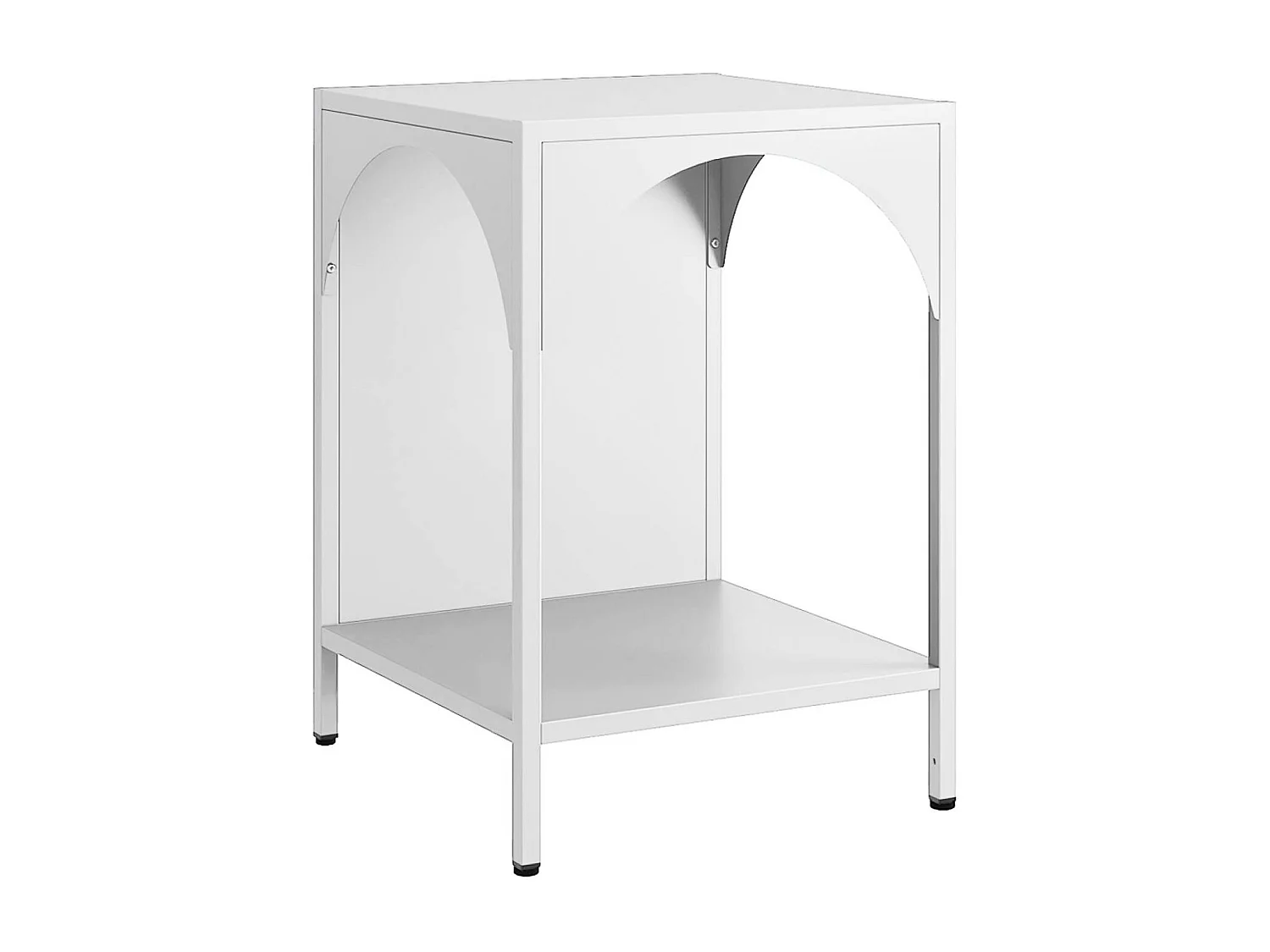Lot de 2 tables de chevet. tables d'appoint en acier style industriel. blanc. L 35 x l 35 x H 52cm