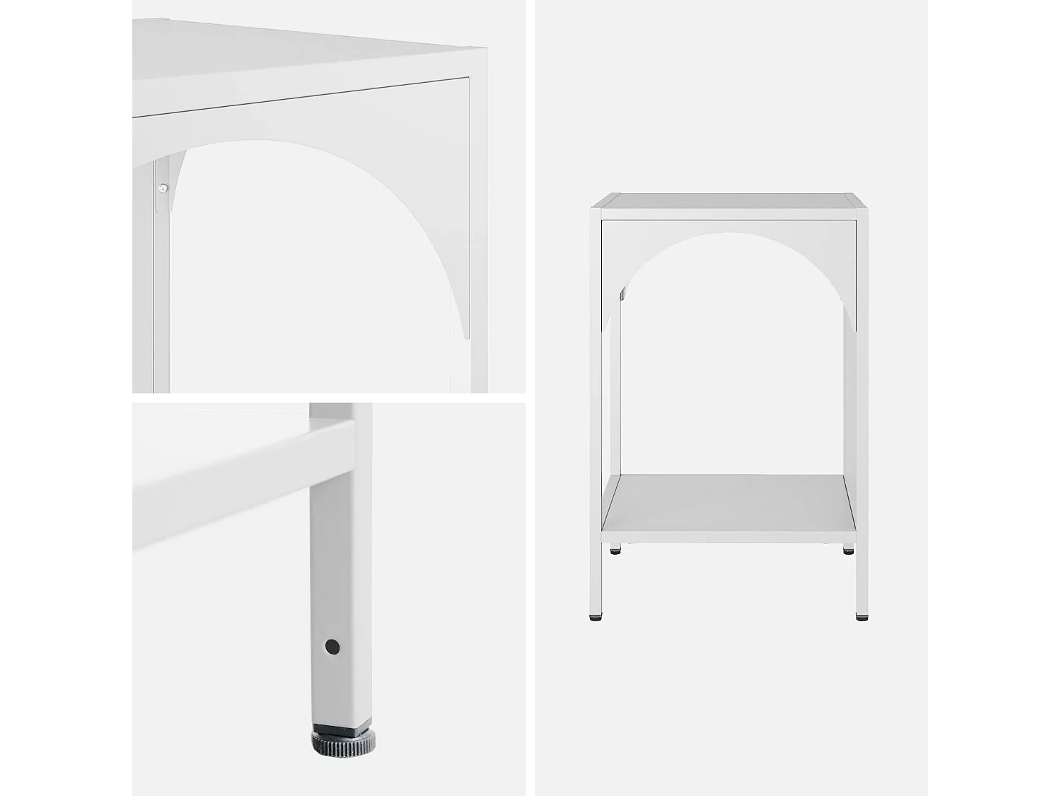 Lot de 2 tables de chevet. tables d'appoint en acier style industriel. blanc. L 35 x l 35 x H 52cm