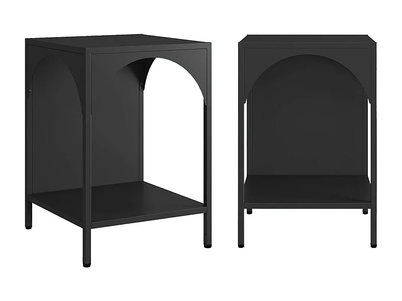 Lot de 2 tables de chevet. tables d'appoint en acier style industriel. noir. L 35 x l 35 x H 52cm