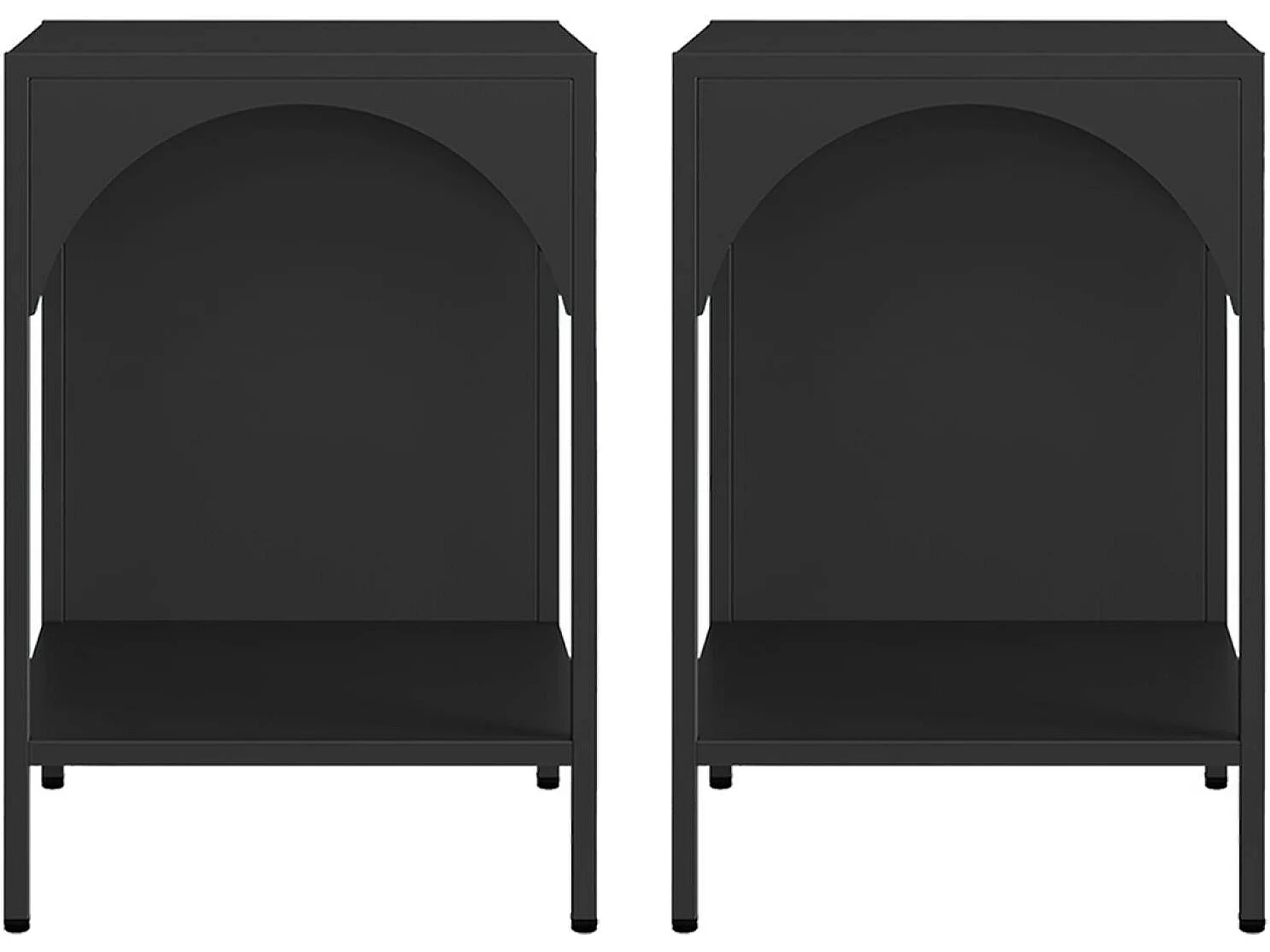 Lot de 2 tables de chevet. tables d'appoint en acier style industriel. noir. L 35 x l 35 x H 52cm