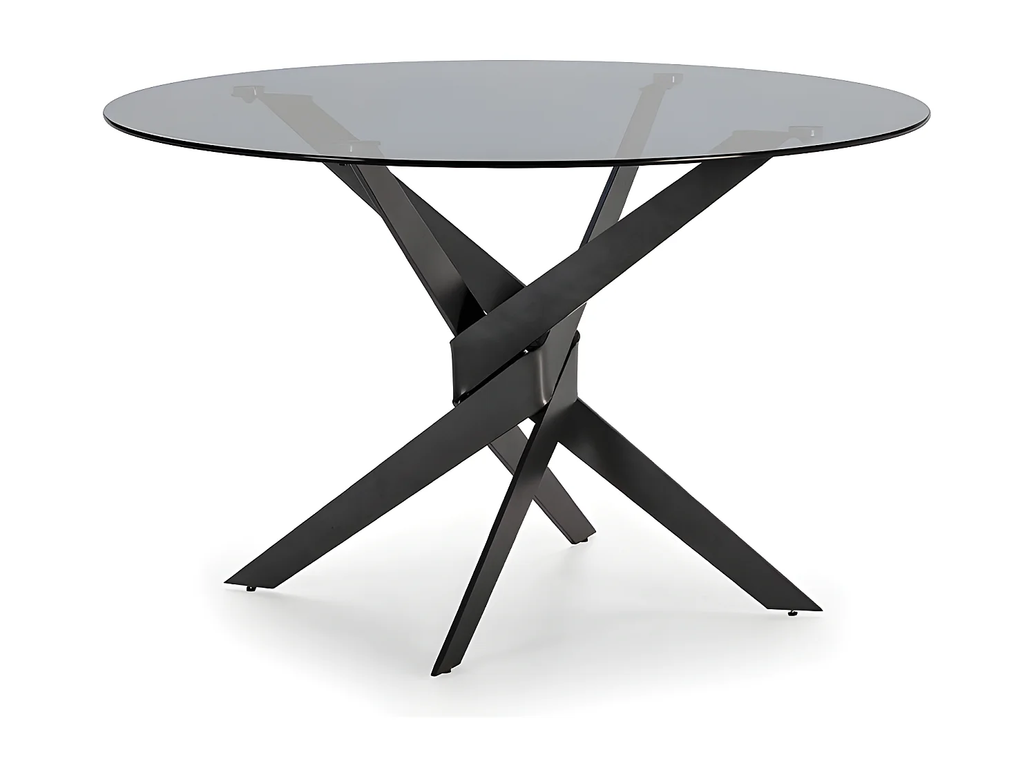 Dravon - Table à manger 4 personnes en verre trempé et métal - Noir