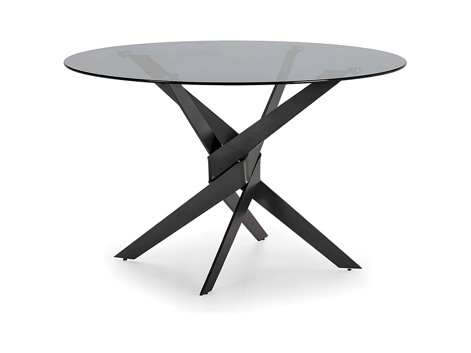 Dravon - Table à manger 4 personnes en verre trempé et métal - Noir