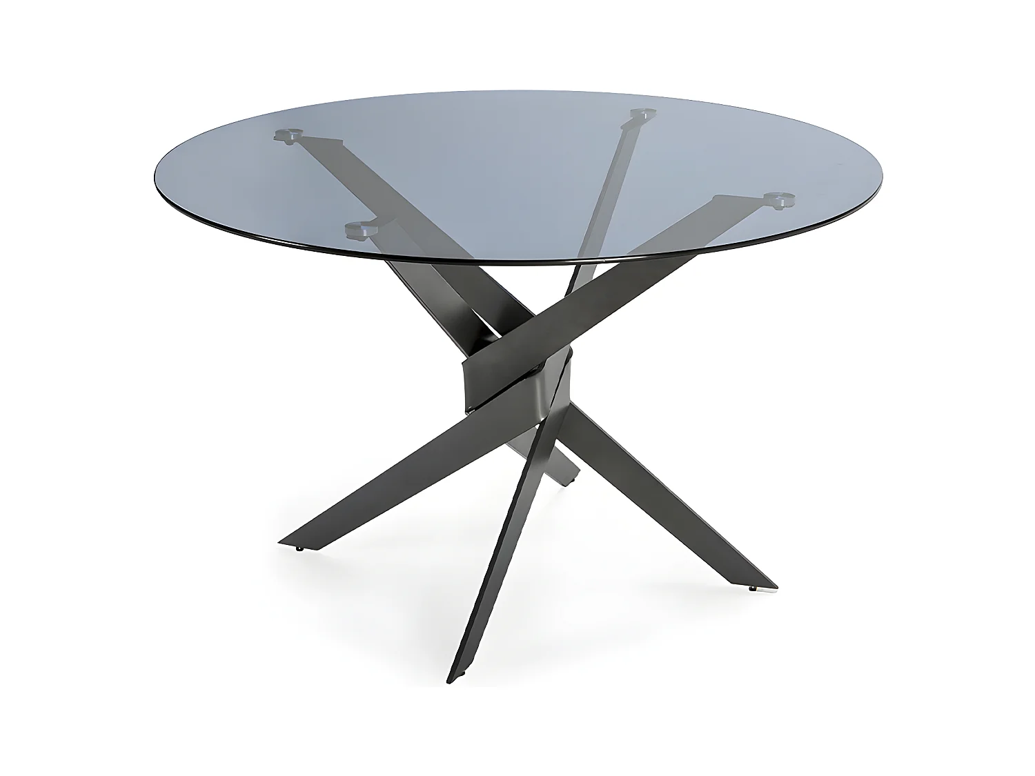 Dravon - Table à manger 4 personnes en verre trempé et métal - Noir
