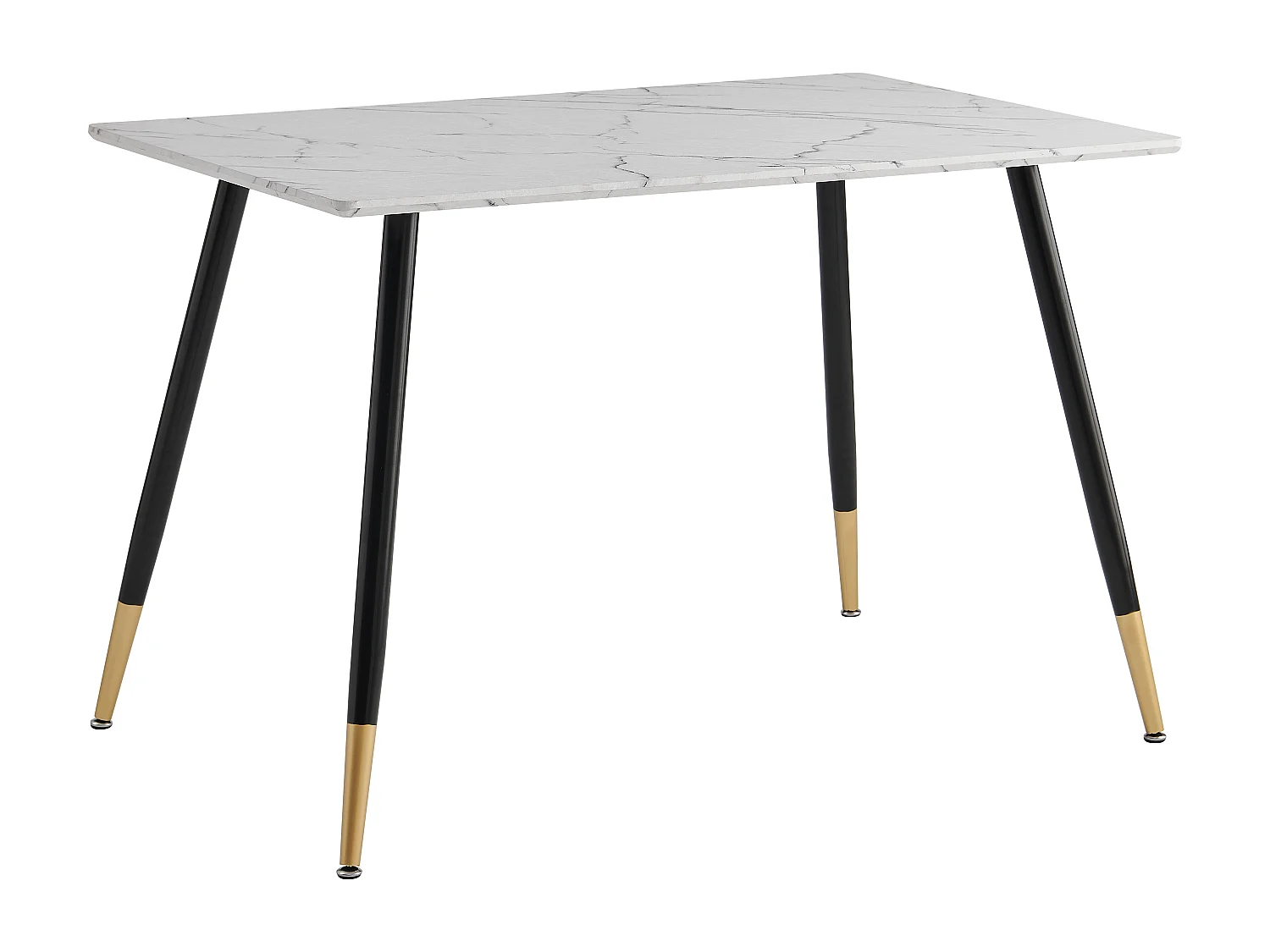 URBAN MEUBLE Ensemble table blanche effet marbre et 4 chaises scandinaves rétros