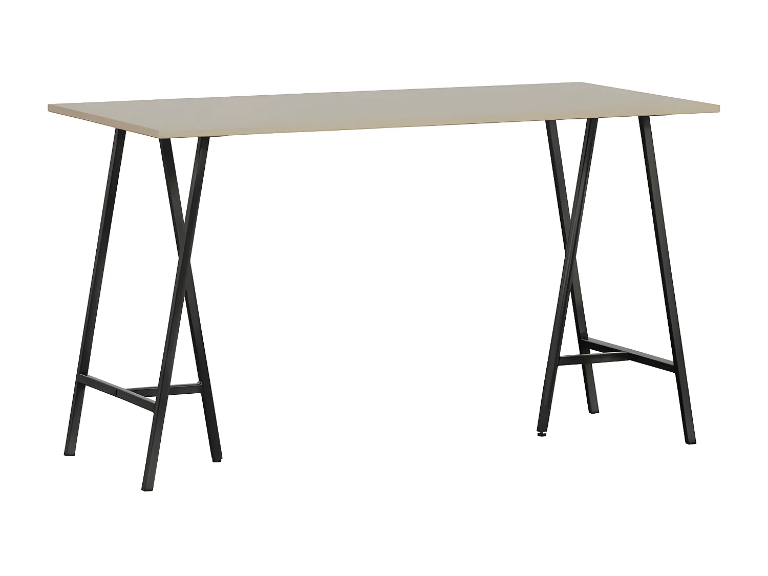 Tino - Bureau en bois et métal L130cm - Grège