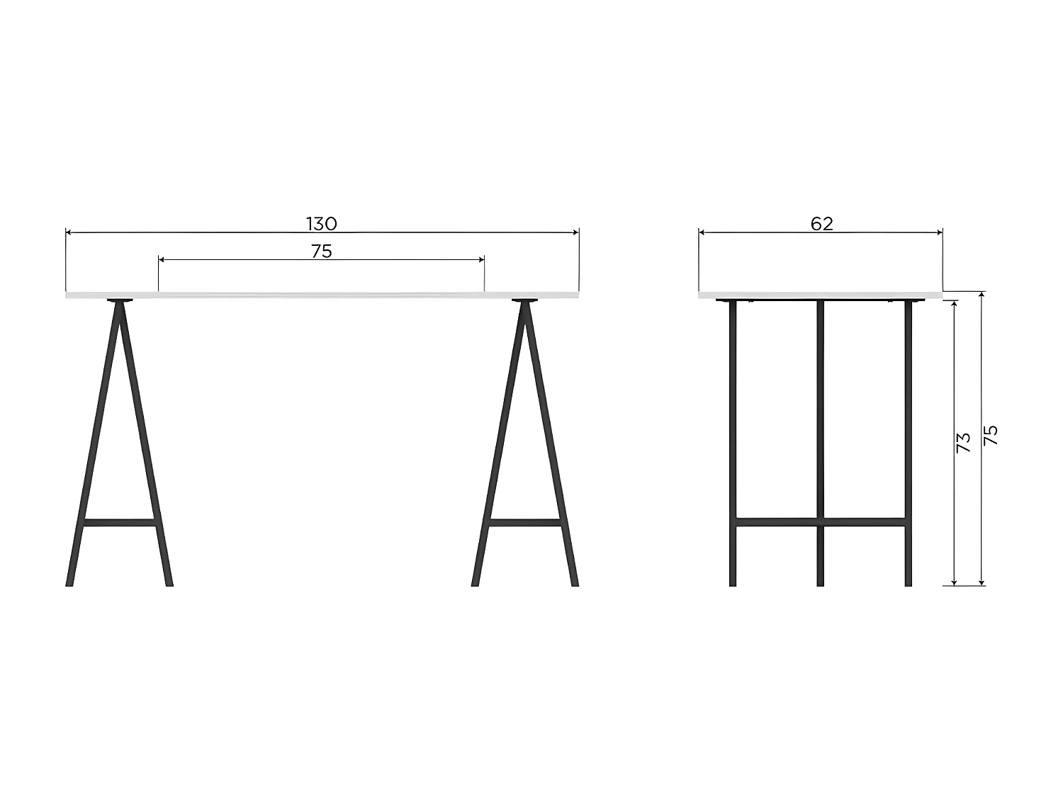 Tino - Bureau en bois et métal L130cm - Grège