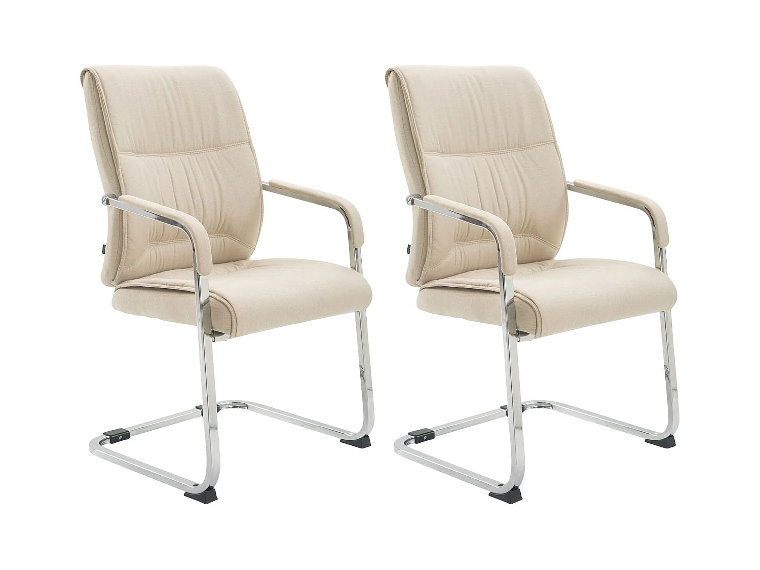 Lot de 2  chaises oscillantes - Tissu & Nature - Crème - XXL Anubis