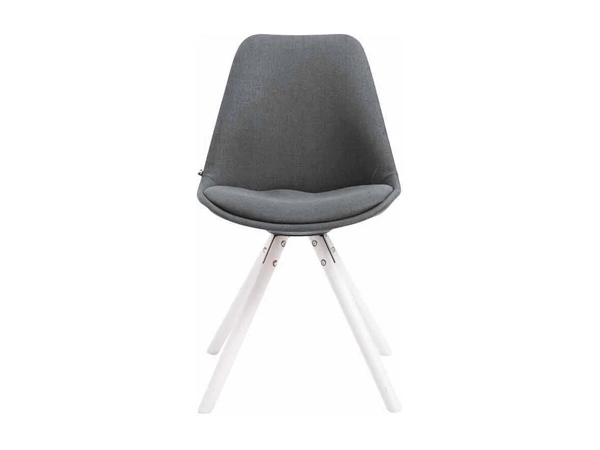 chaise salle à manger - Tissu & Blanc - Gris foncé - Toulouse