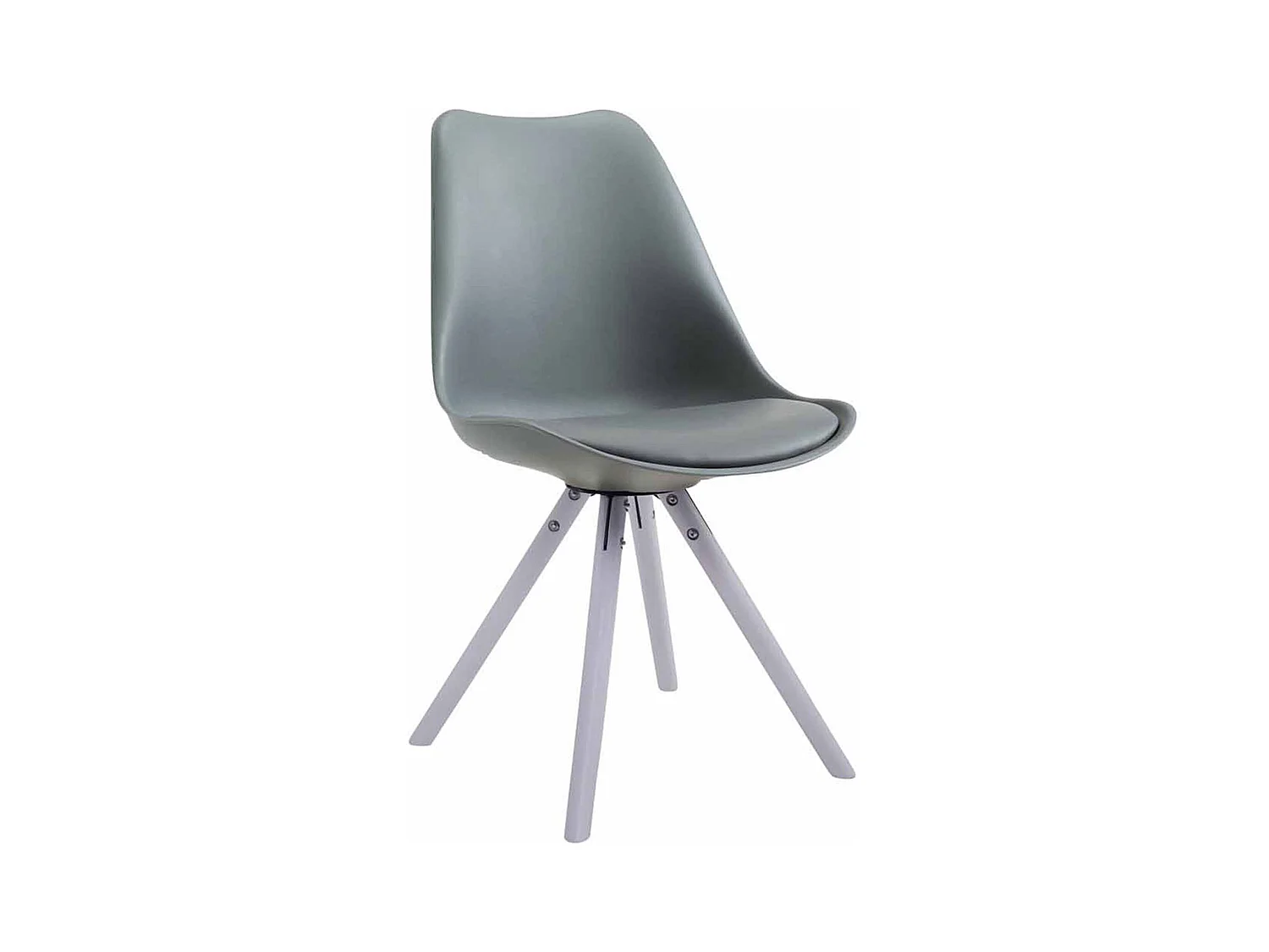 chaise salle à manger - Similicuir & Blanc - Gris - Toulouse