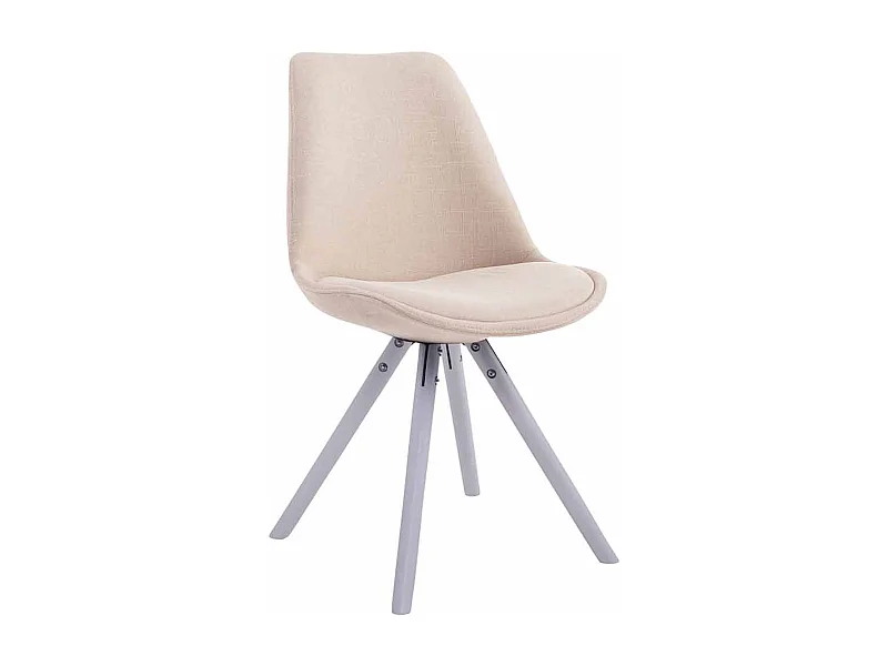 Esszimmerstuhl - Stoff & weiß - creme - Toulouse