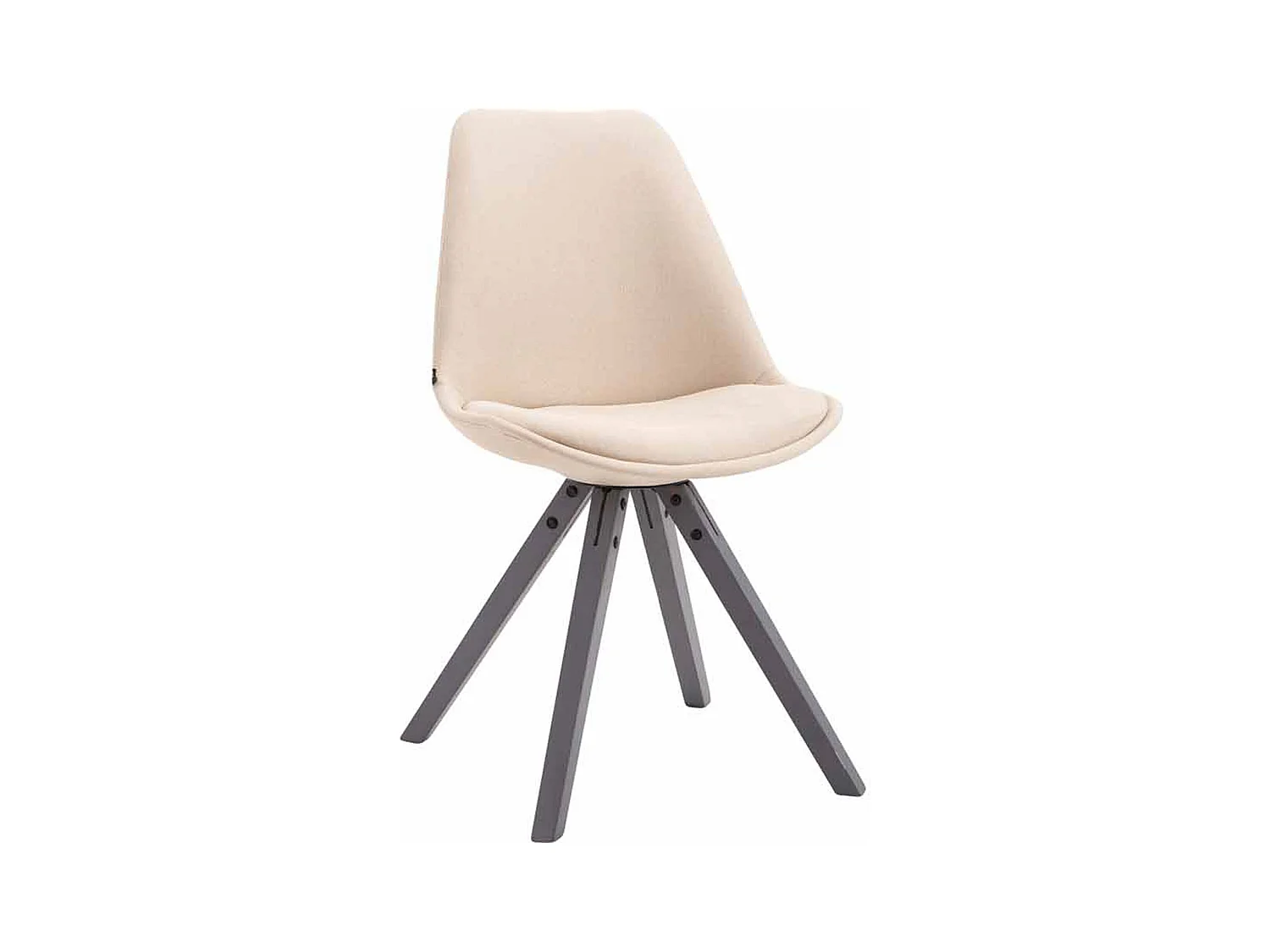 chaise salle à manger - Tissu & Gris - Crème - Toulouse