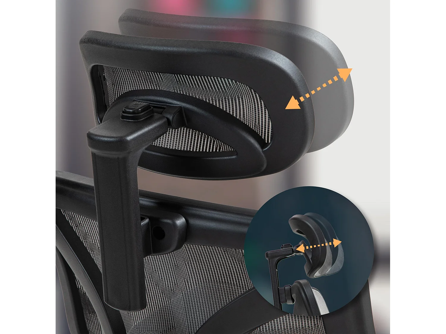 Chaise de bureau - Tissu en maille & Plastique - Gris - Deshler