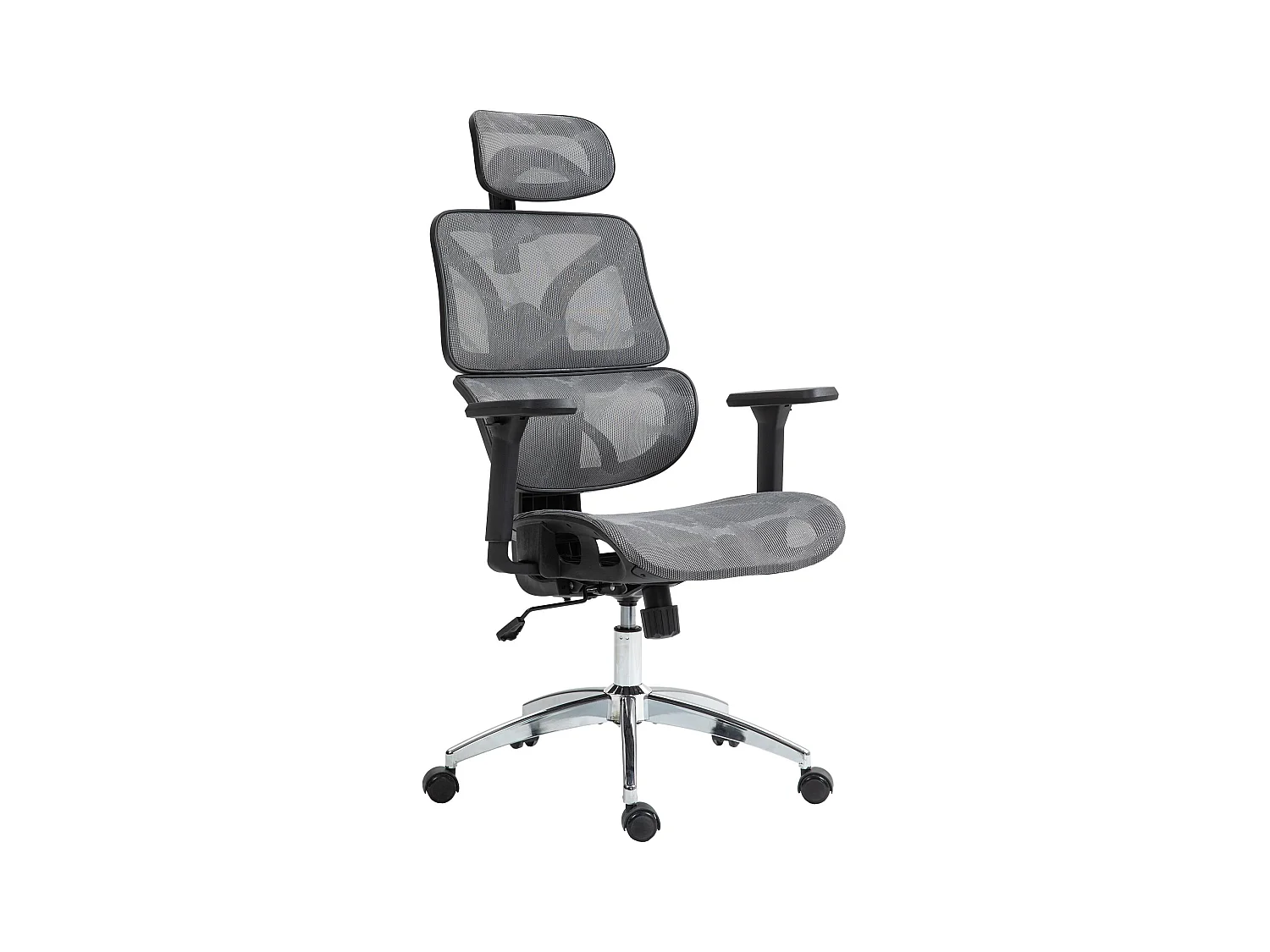 Chaise de bureau - Tissu en maille & Plastique - Gris - Deshler