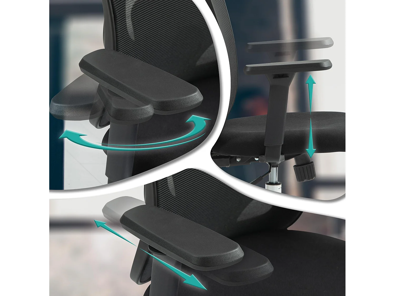 Chaise de bureau - Plastique - Noir - Bryden