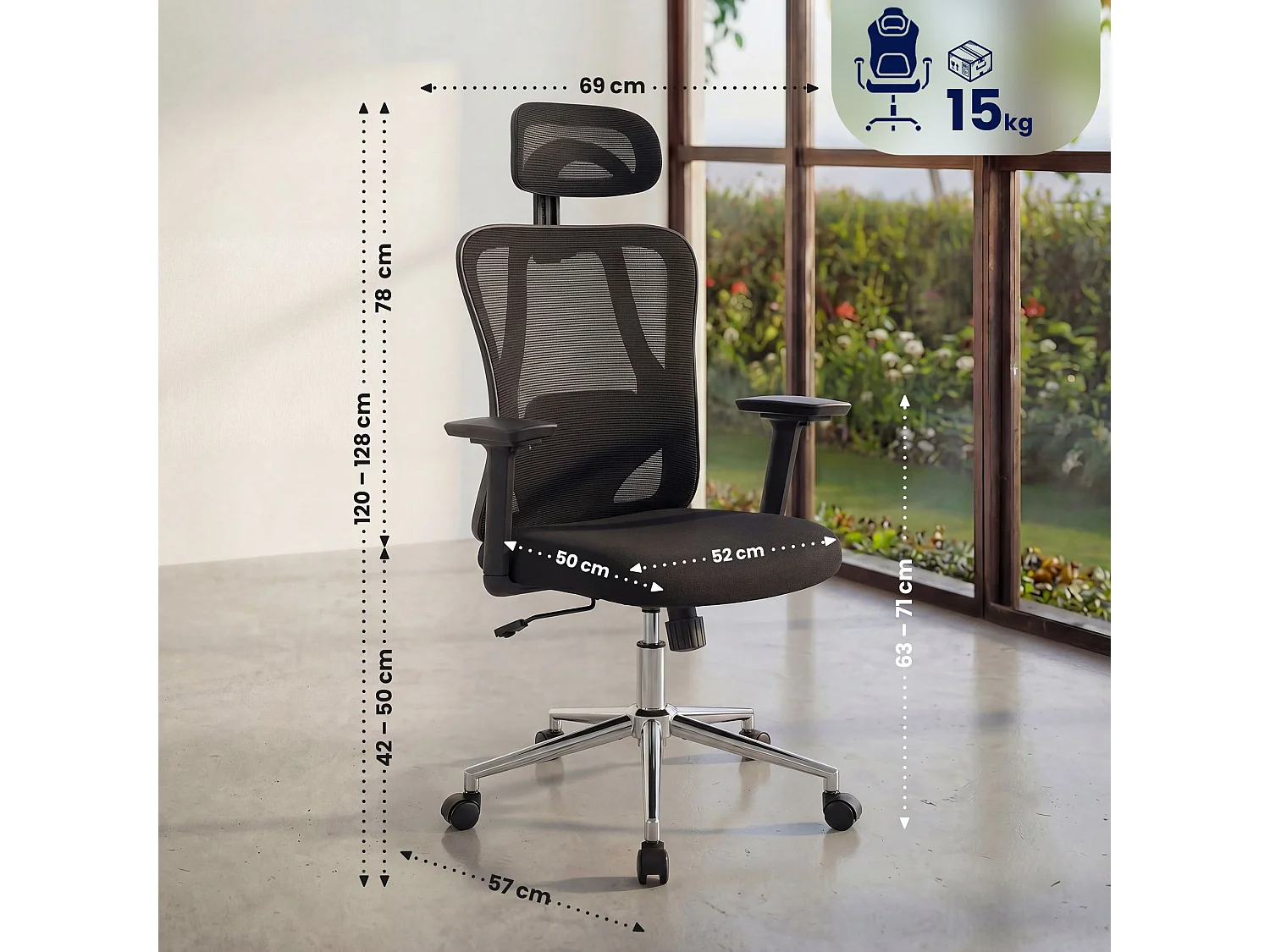 Chaise de bureau - Plastique - Noir - Bryden