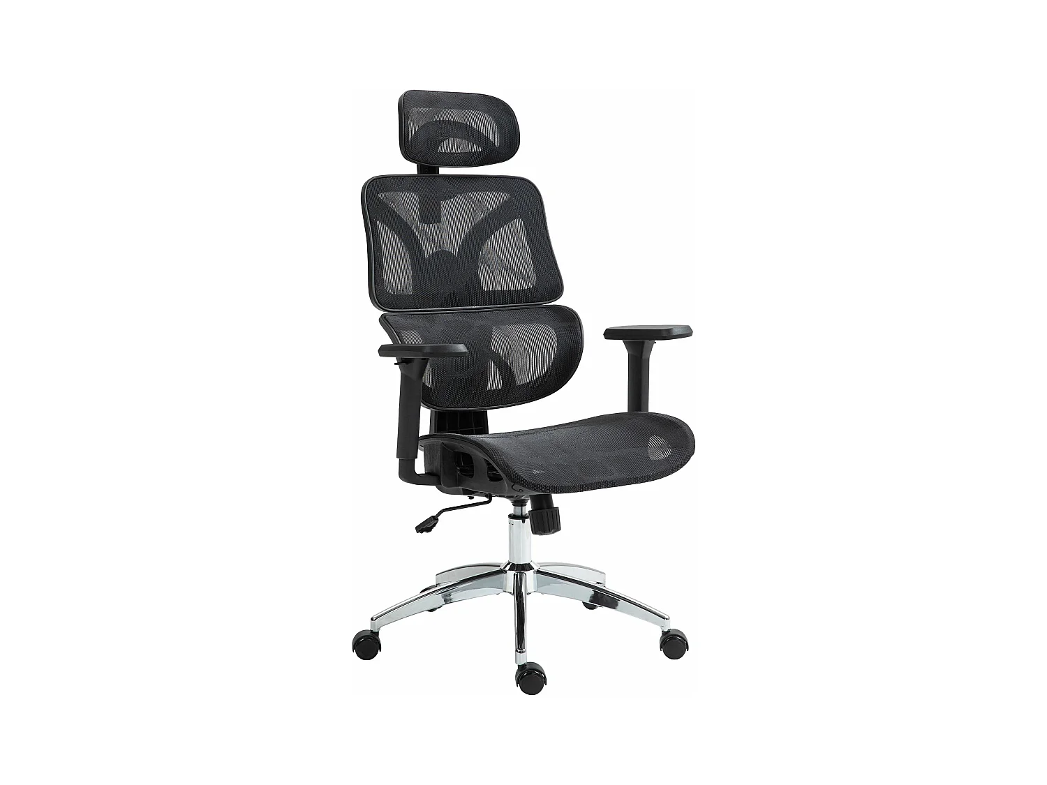 Chaise de bureau - Tissu en maille & Plastique - Noir - Deshler
