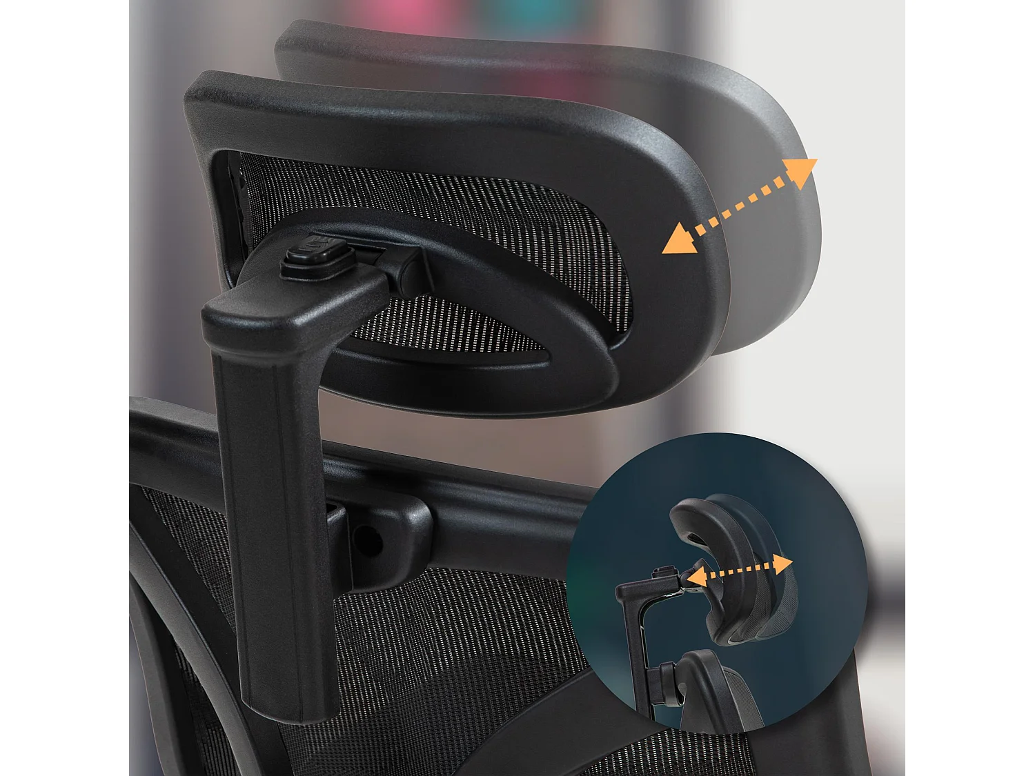 Chaise de bureau - Tissu en maille & Plastique - Noir - Deshler