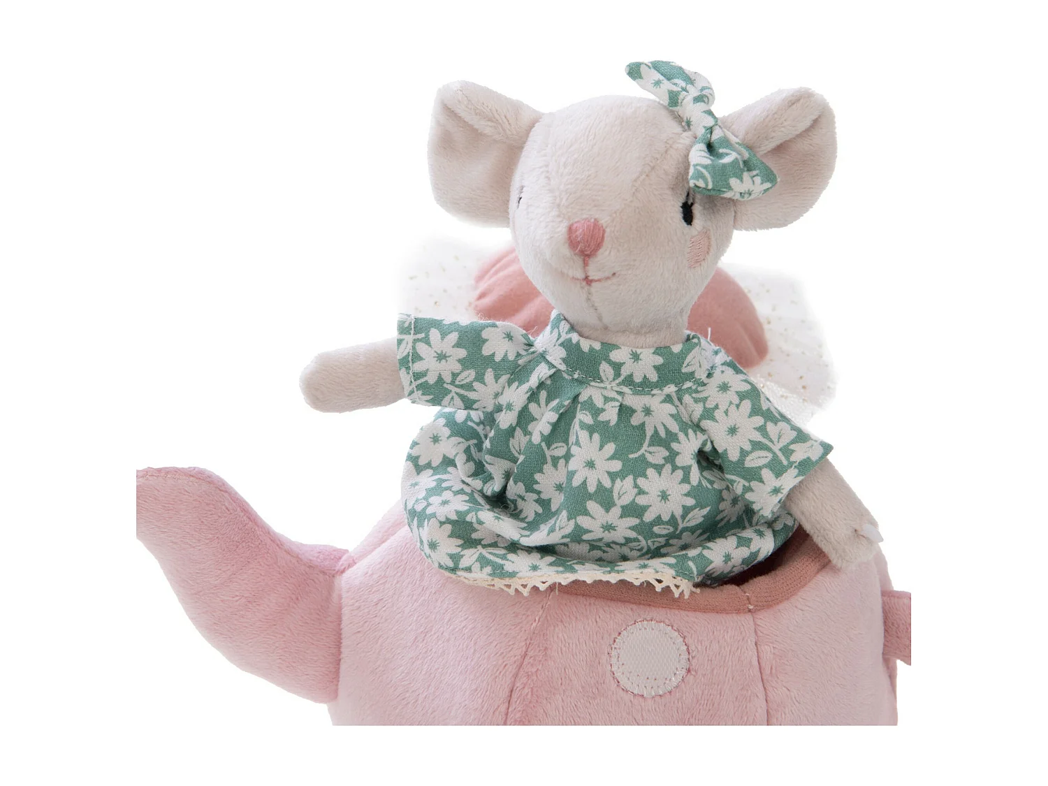 Peluche théière Mme. Potts rose 18x22x13cm