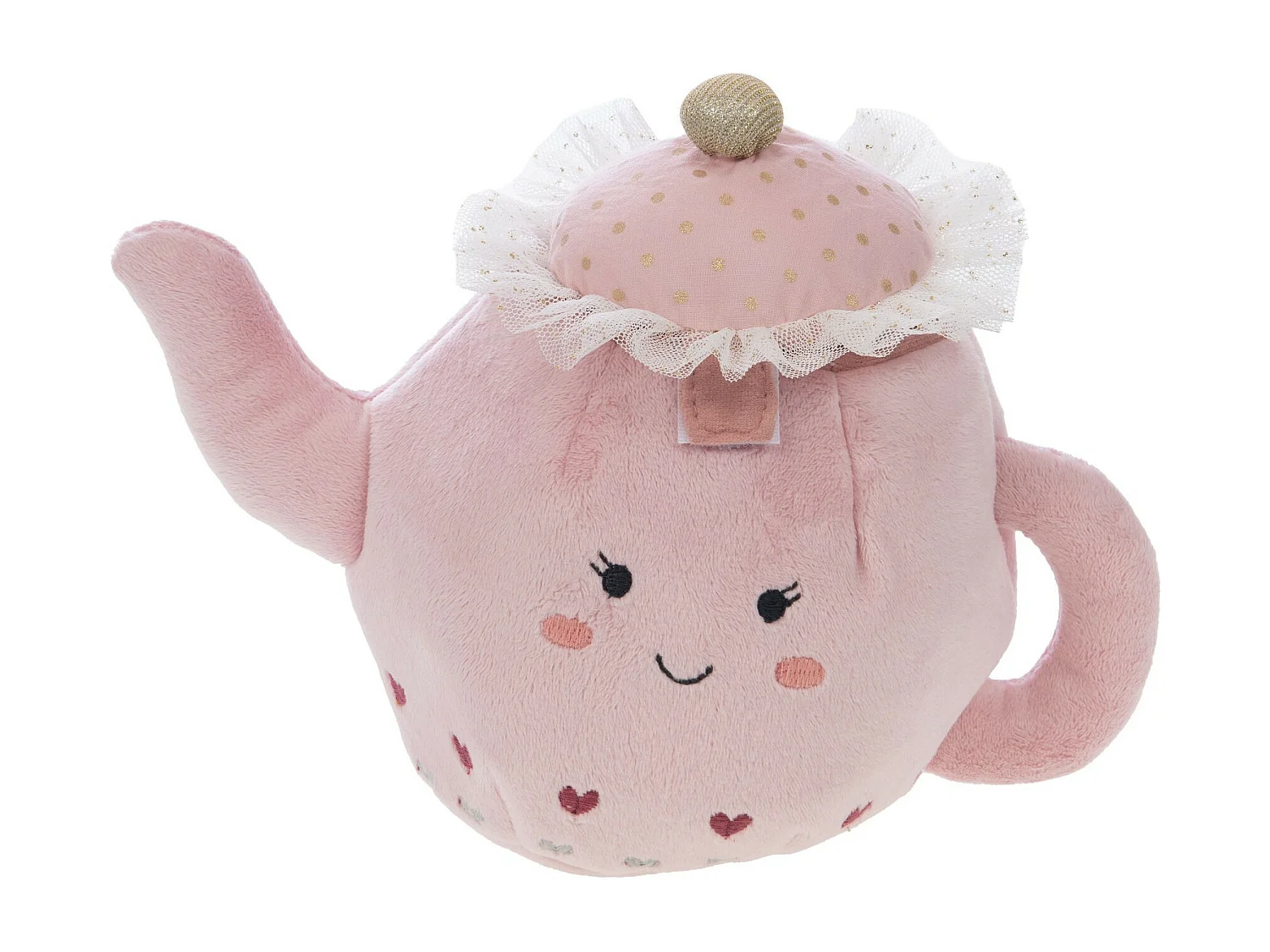 Peluche théière Mme. Potts rose 18x22x13cm