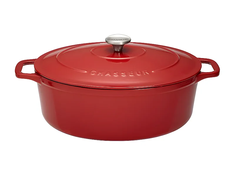 Cocotte ovale 25 cm rouge